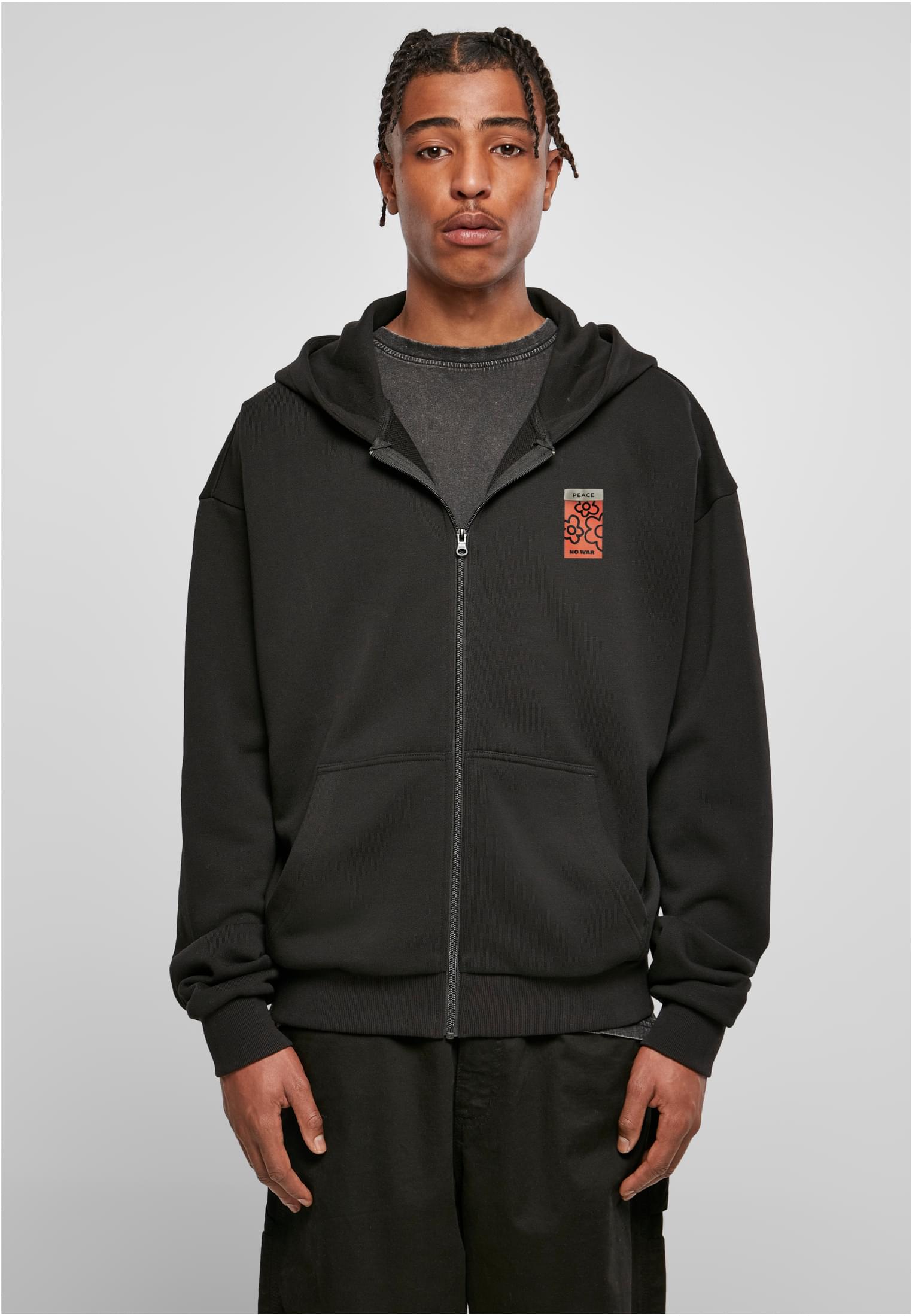 Puffer Peace Heavy Oversize Zip Hoody black XXL - workoutbrands.com