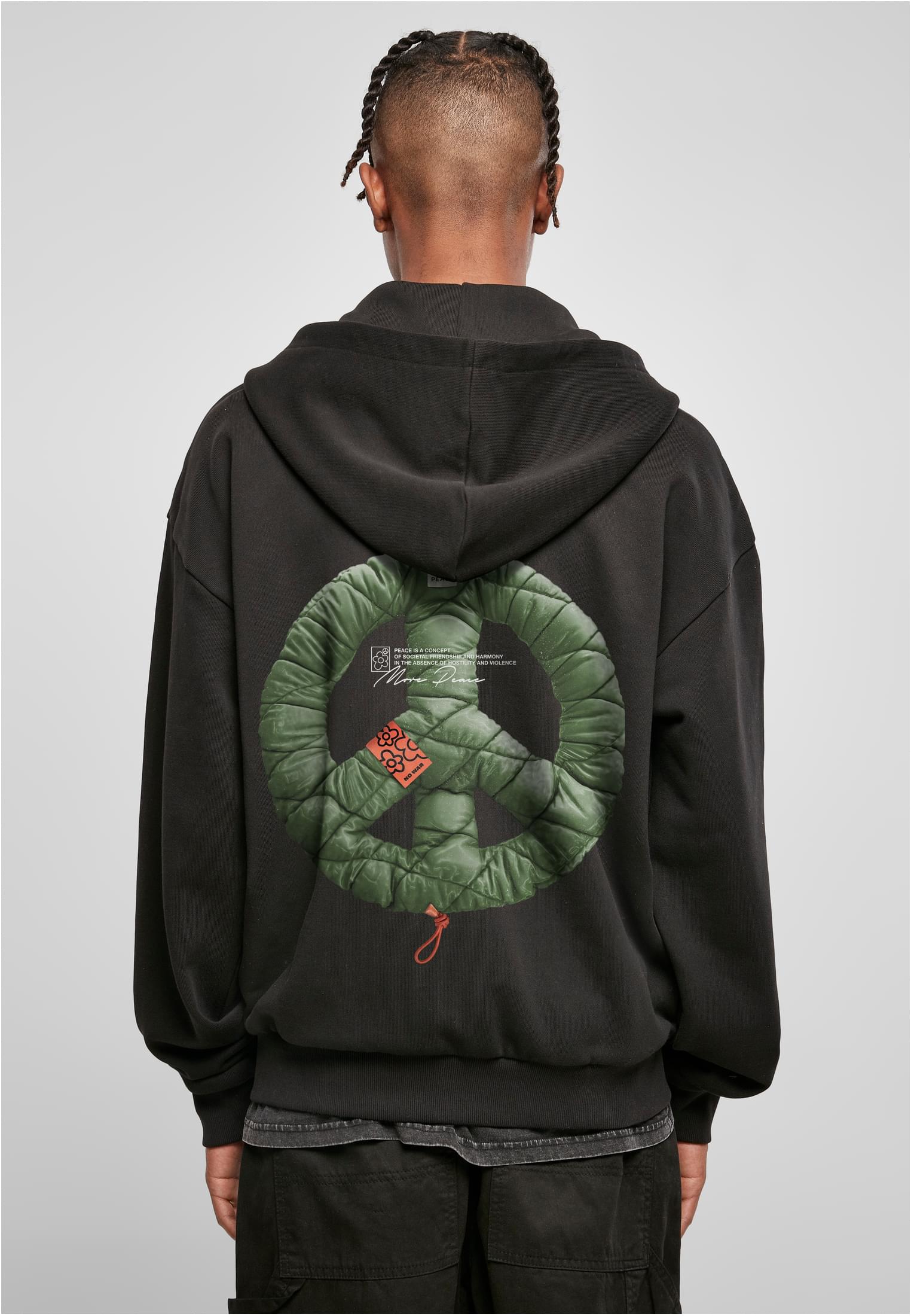 Puffer Peace Heavy Oversize Zip Hoody black XXL - workoutbrands.com