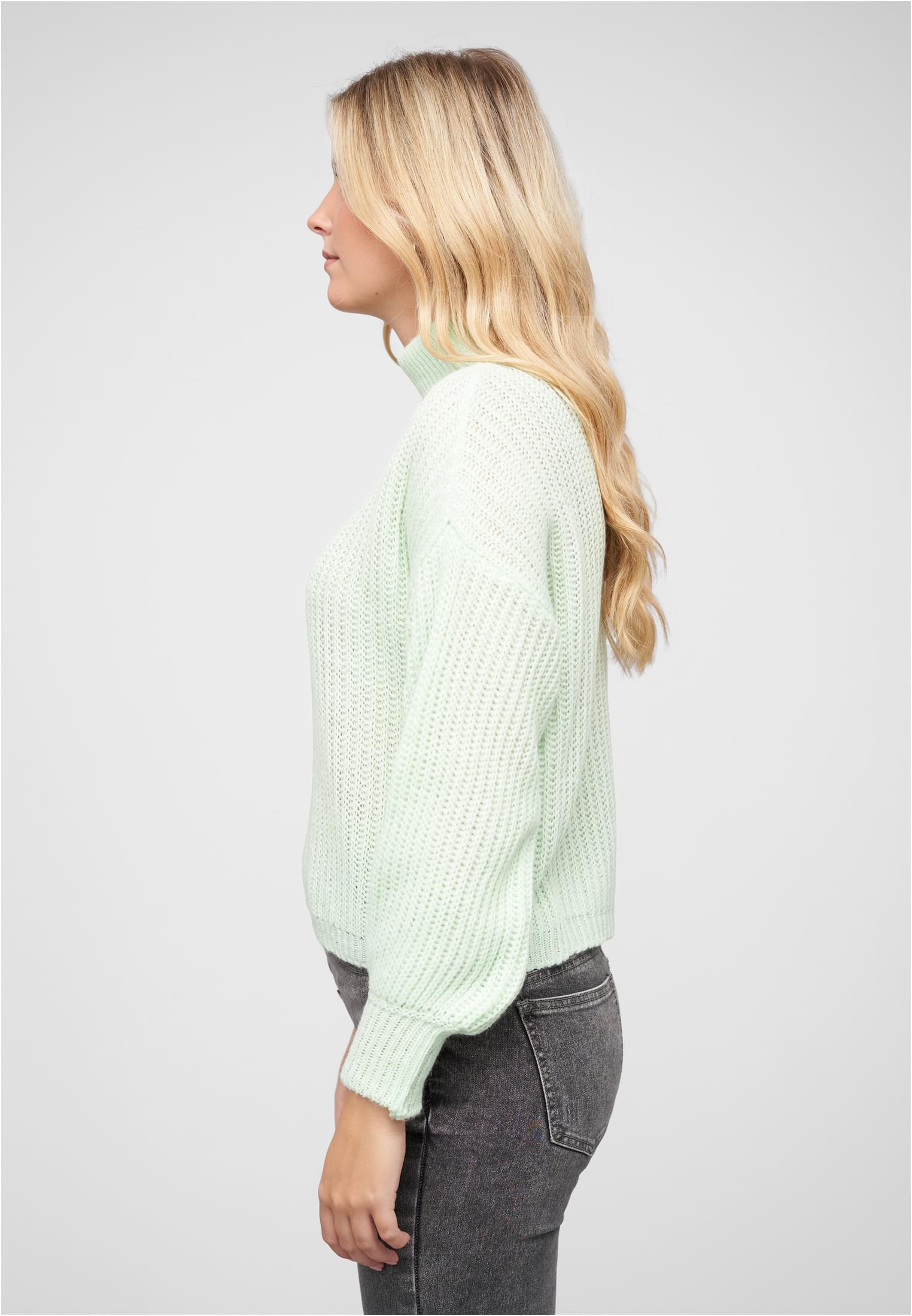 Pullover mit Stehrollkragen und V-Ausschnitt mint XXL - workoutbrands.com