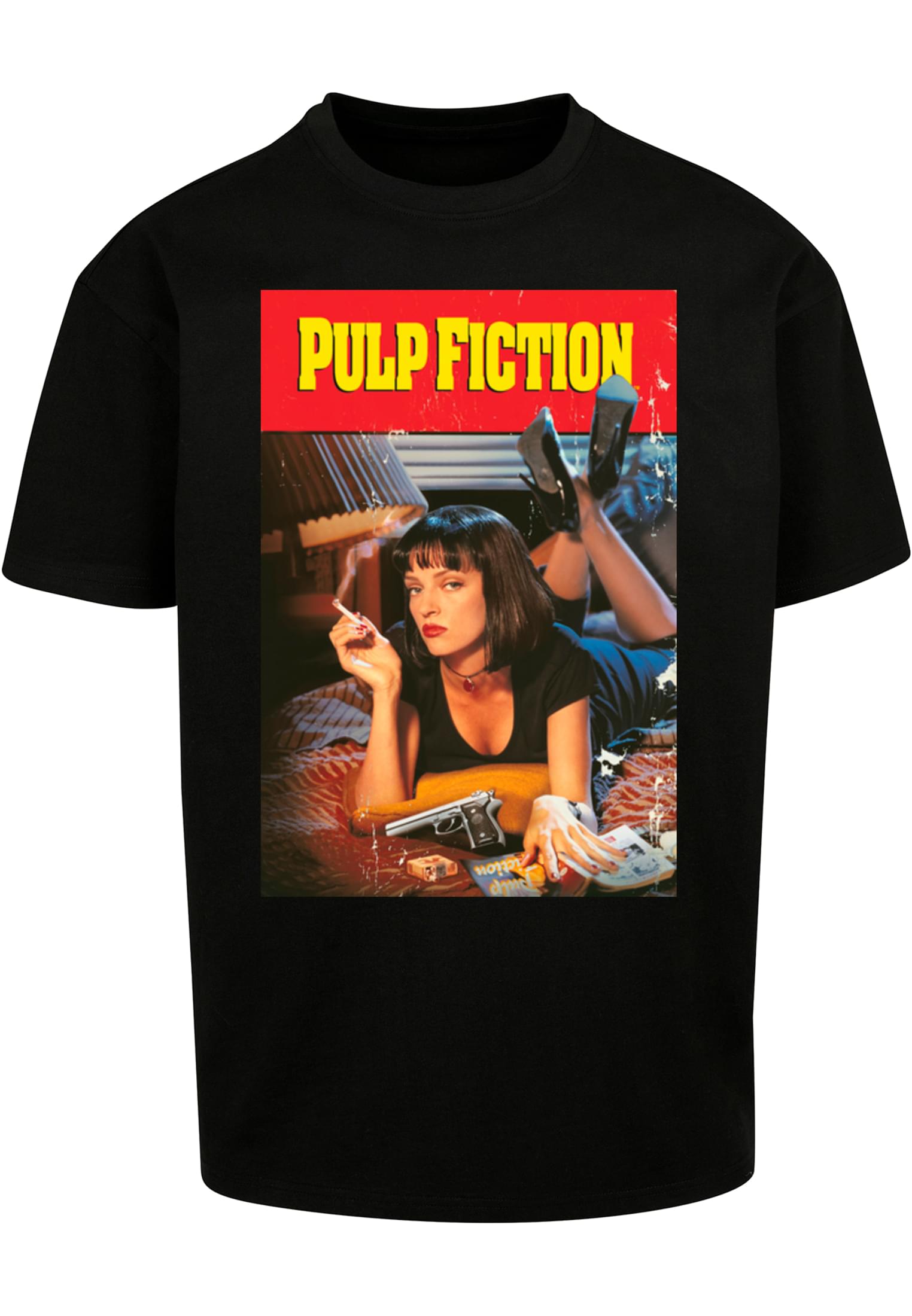 Pulp Fiction Poster Oversize Tee white XXL - workoutbrands.com