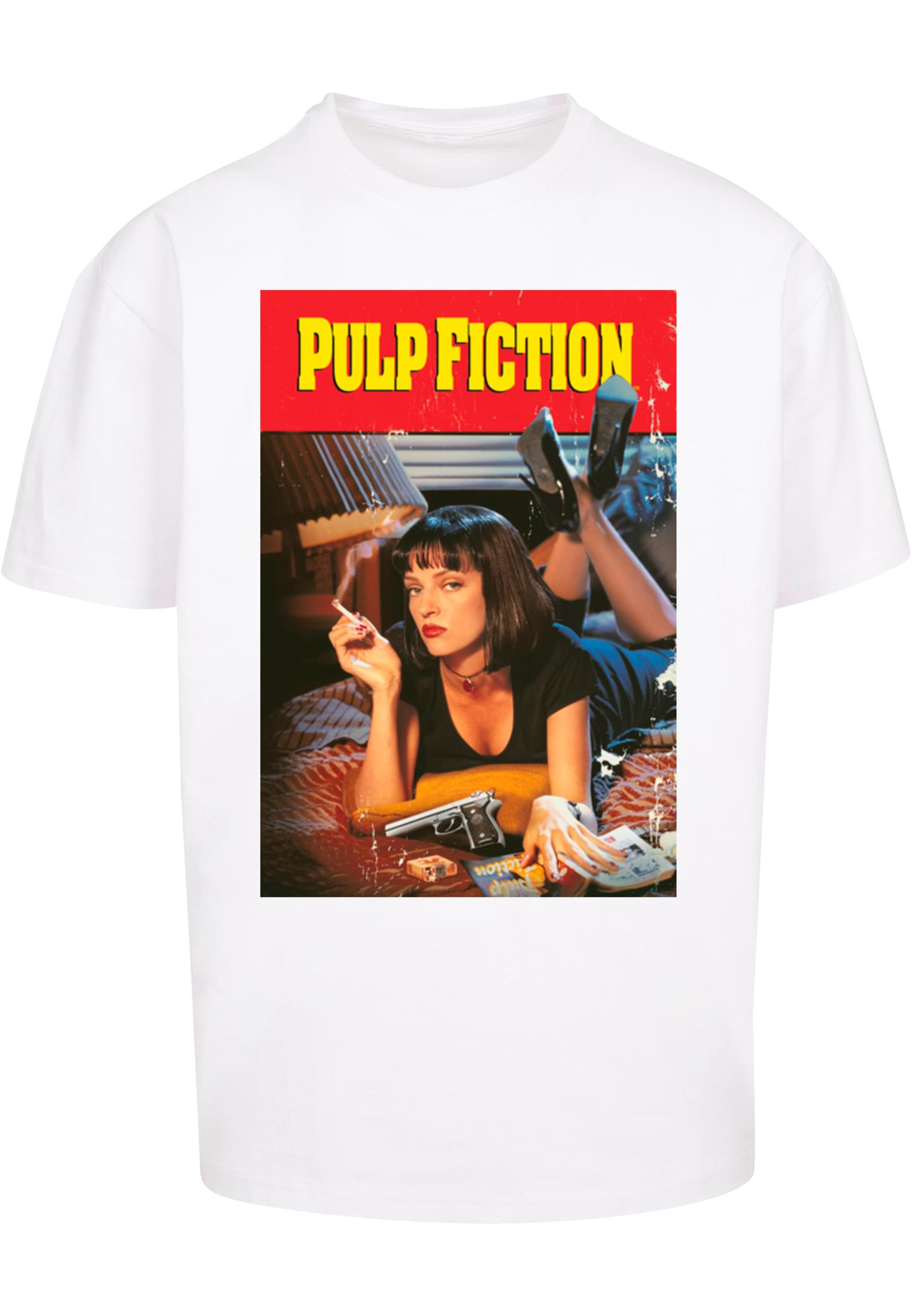 Pulp Fiction Poster Oversize Tee white XXL - workoutbrands.com