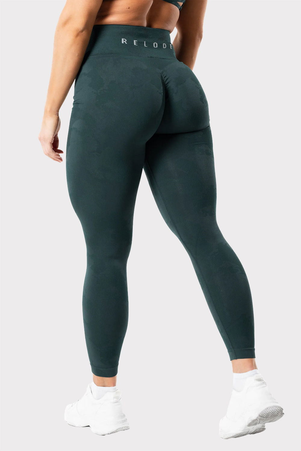 R Prime Scrunch Camo Tights - Teal - workoutbrands.com