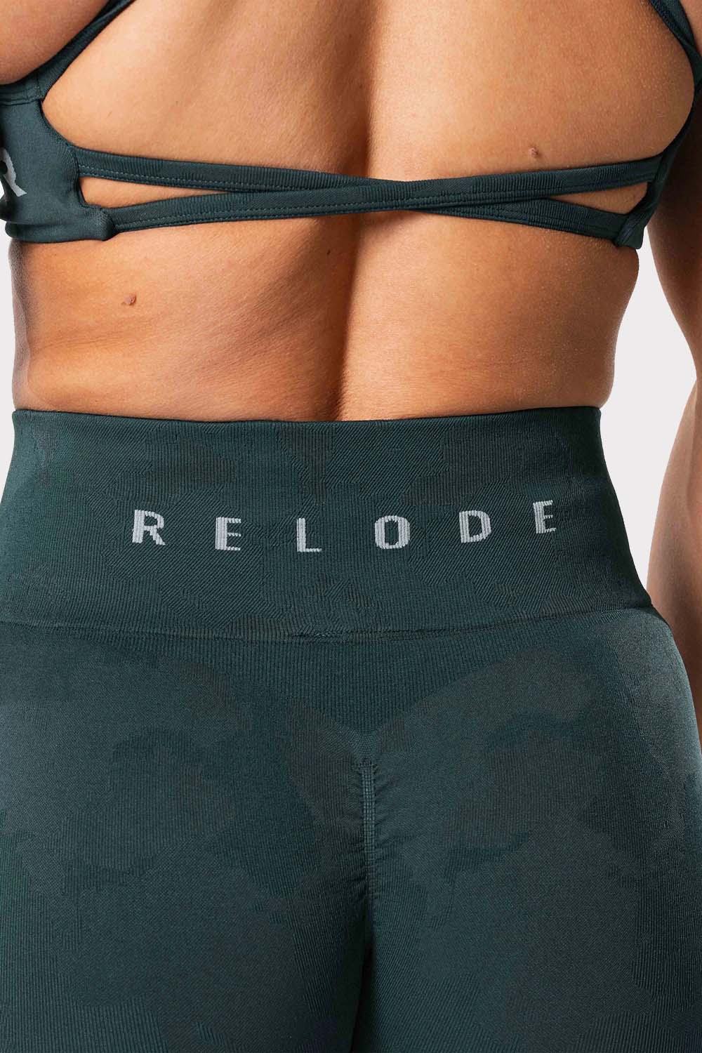 R Prime Scrunch Camo Tights - Teal - workoutbrands.com