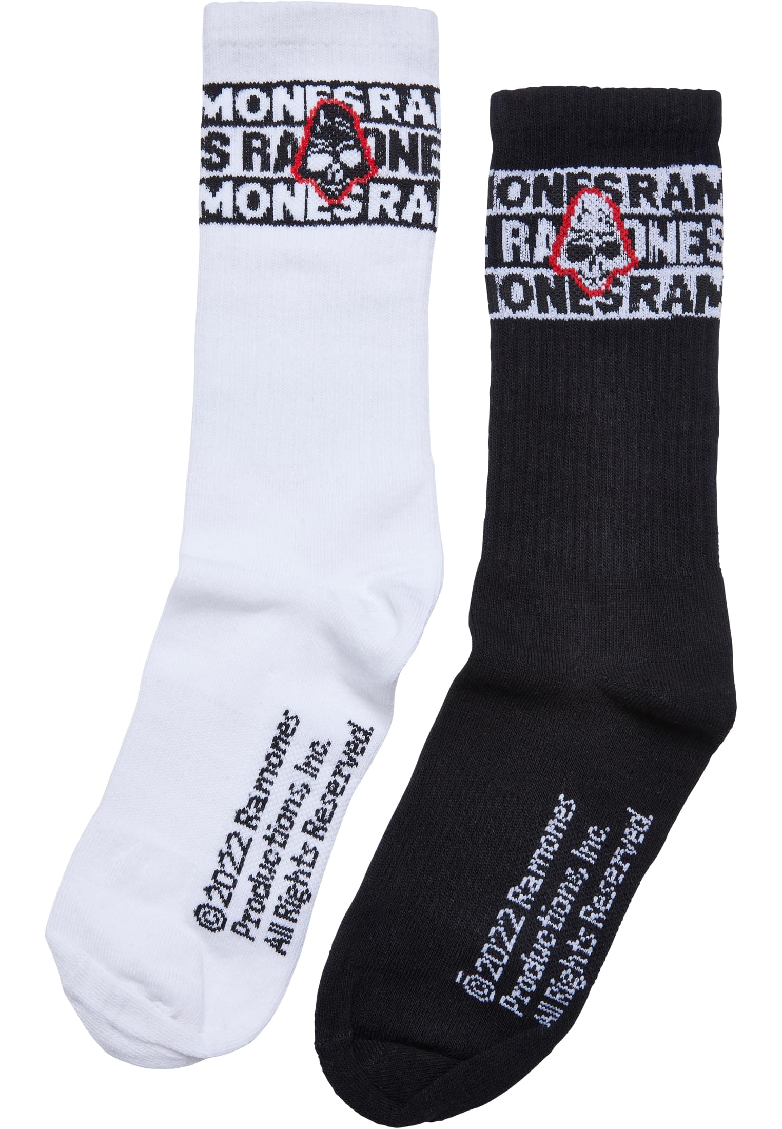 Ramones Skull Socks 2-Pack black/white 35-38 - workoutbrands.com