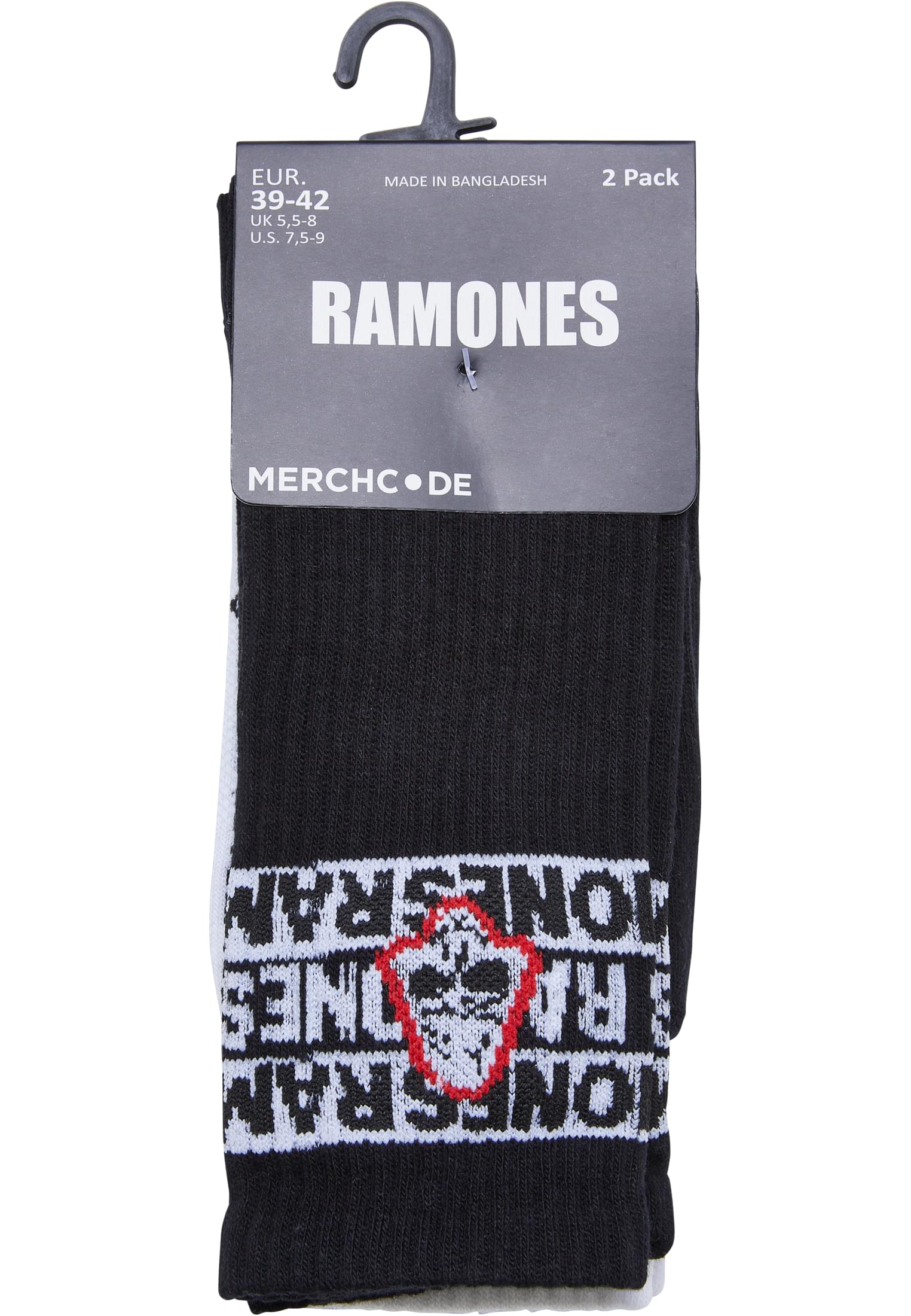 Ramones Skull Socks 2-Pack black/white 35-38 - workoutbrands.com