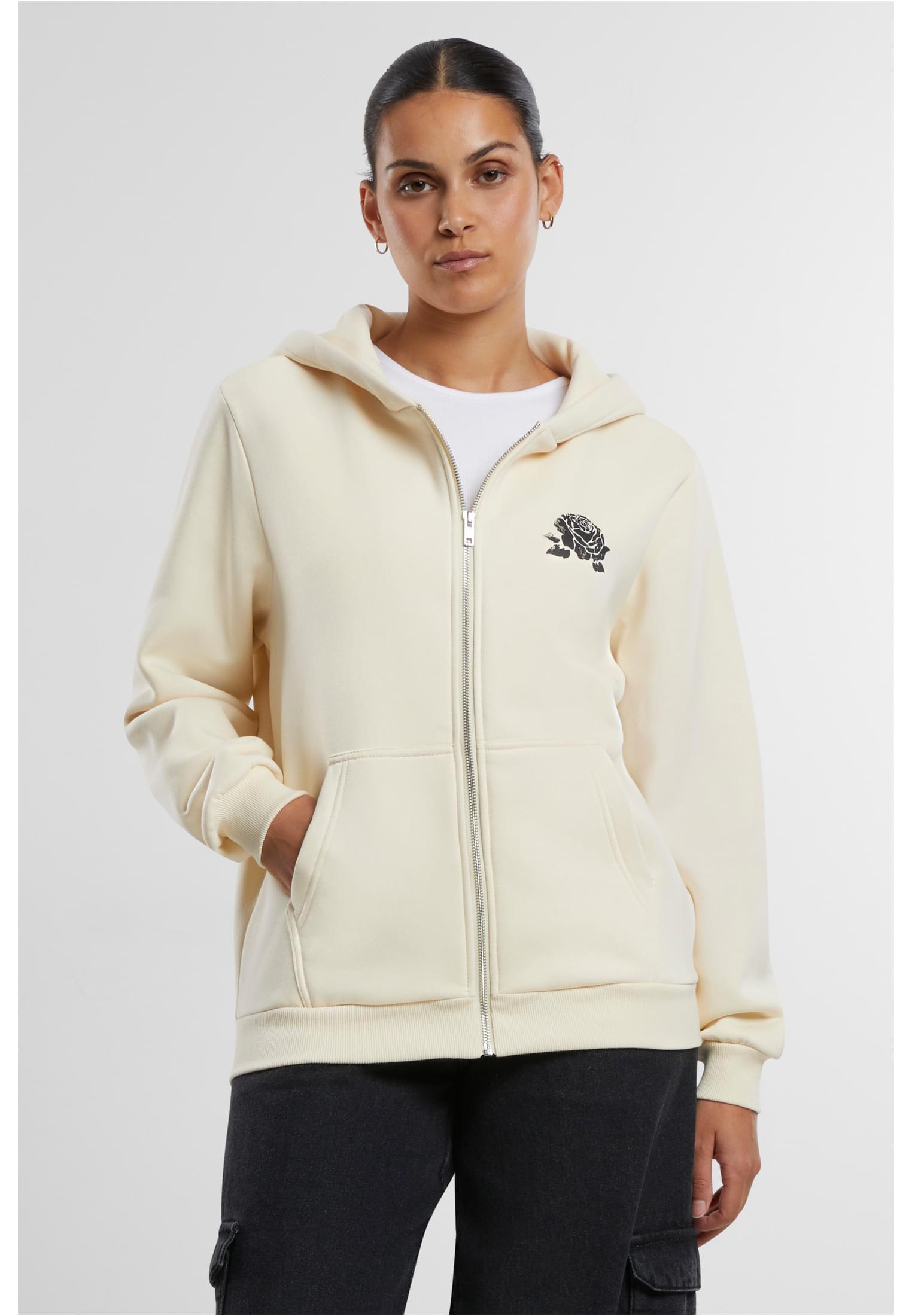 Romantic Dreamers Ladies Fluffy Zip Hoody whitesand XXL - workoutbrands.com