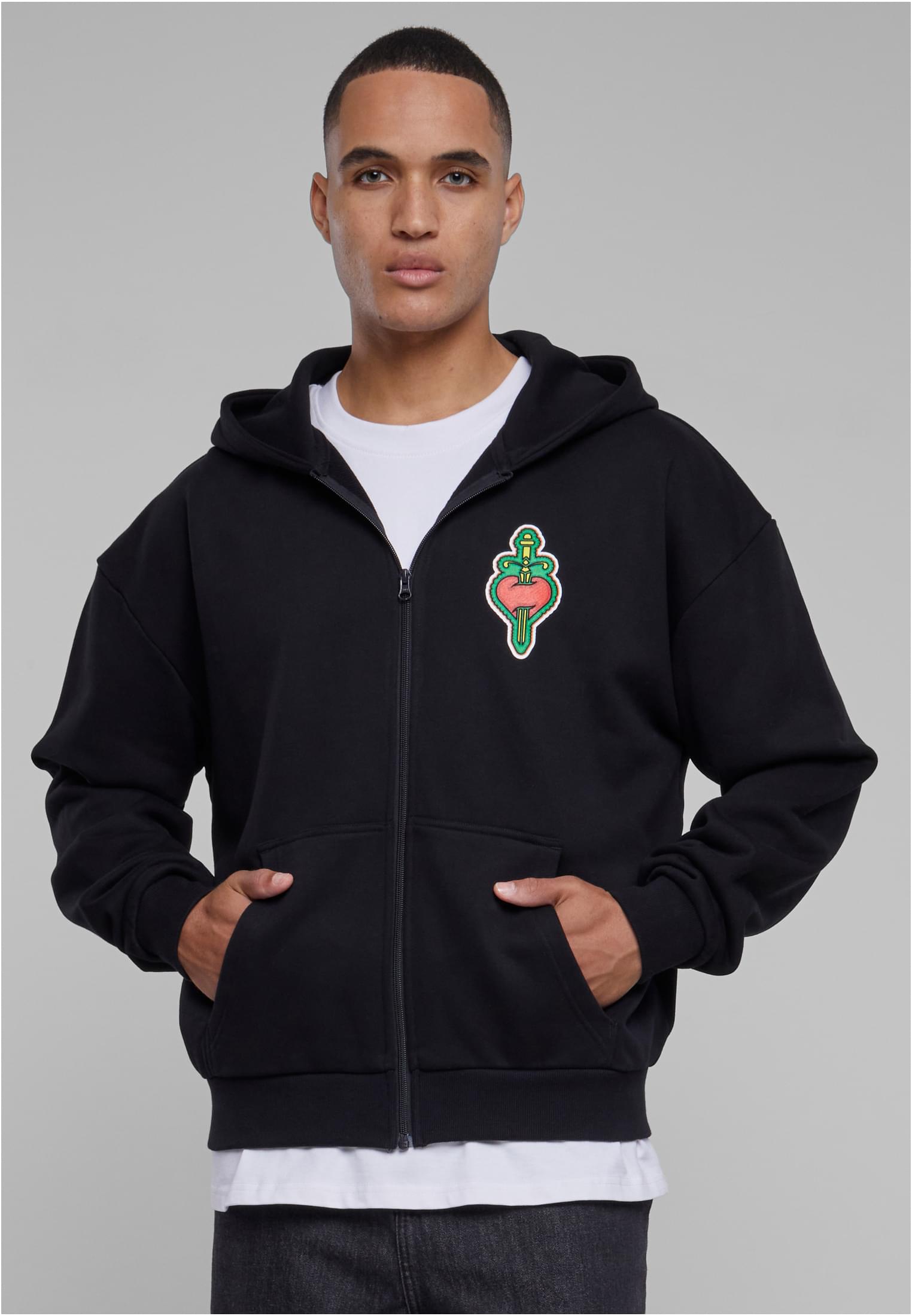 Santa Monica Heavy Oversize Zip Hoody black XXL - workoutbrands.com