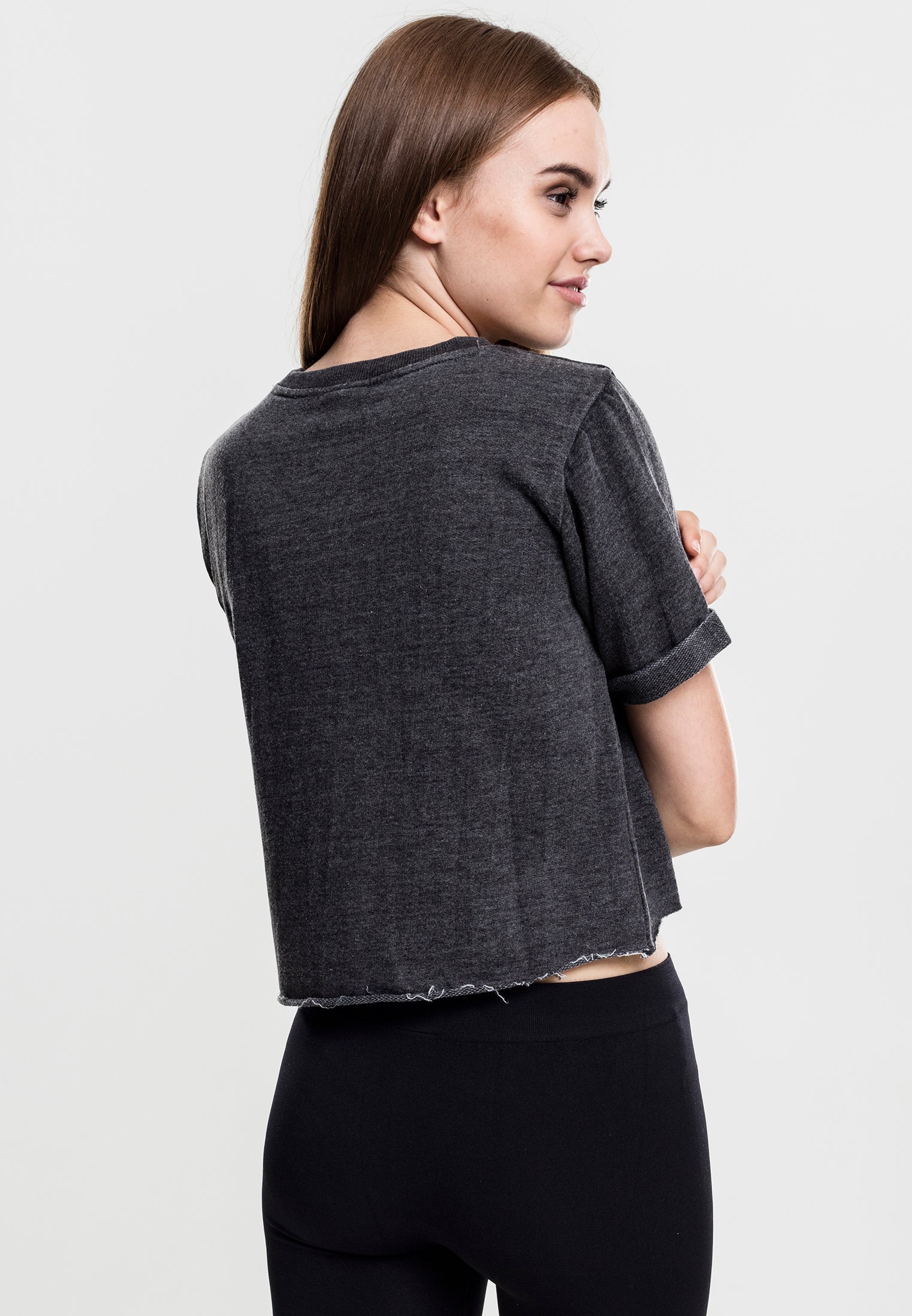 UC Cropped Burnout Short Sleeve Crew