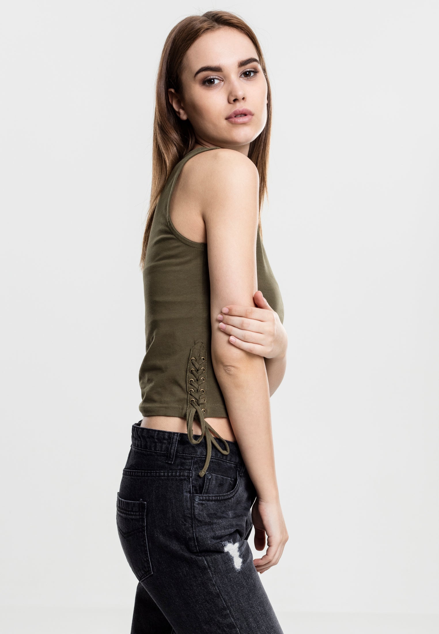 Dámský krajkový top růžový XS