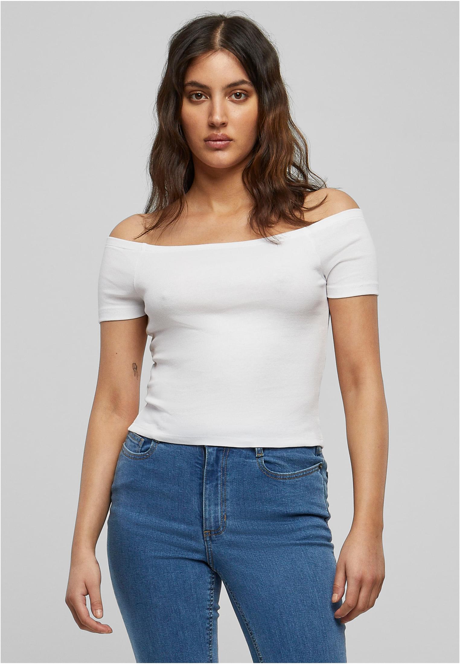 UC Off Shoulder Rib T-paita