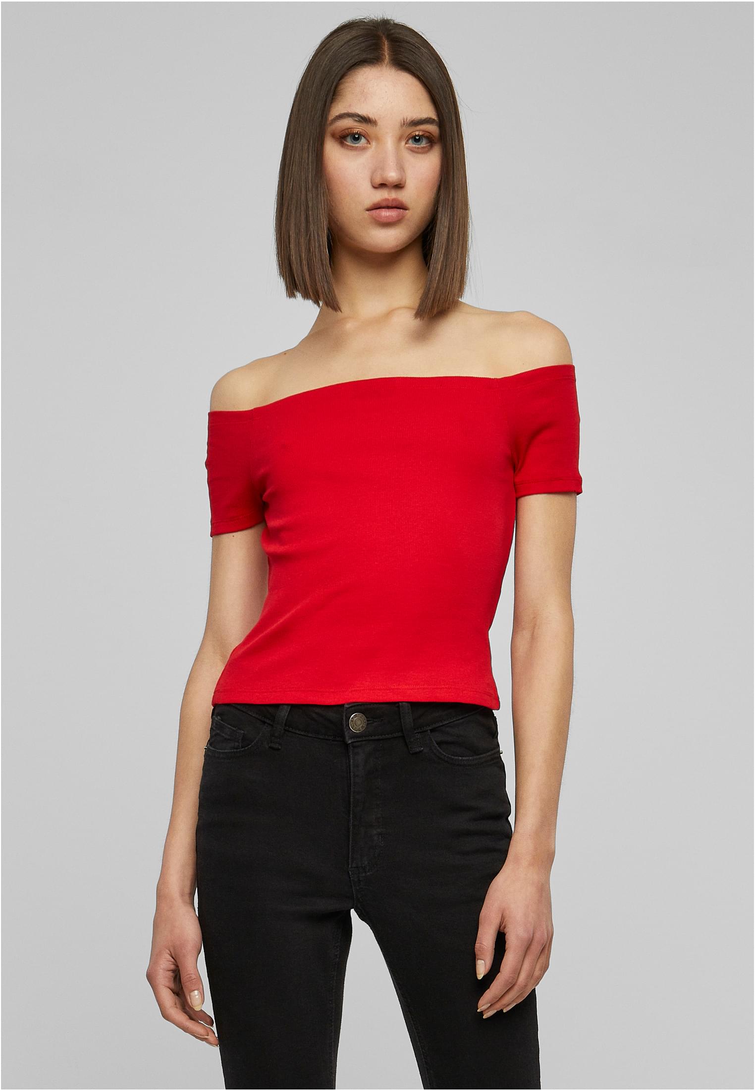 UC Off Shoulder Rib T-paita