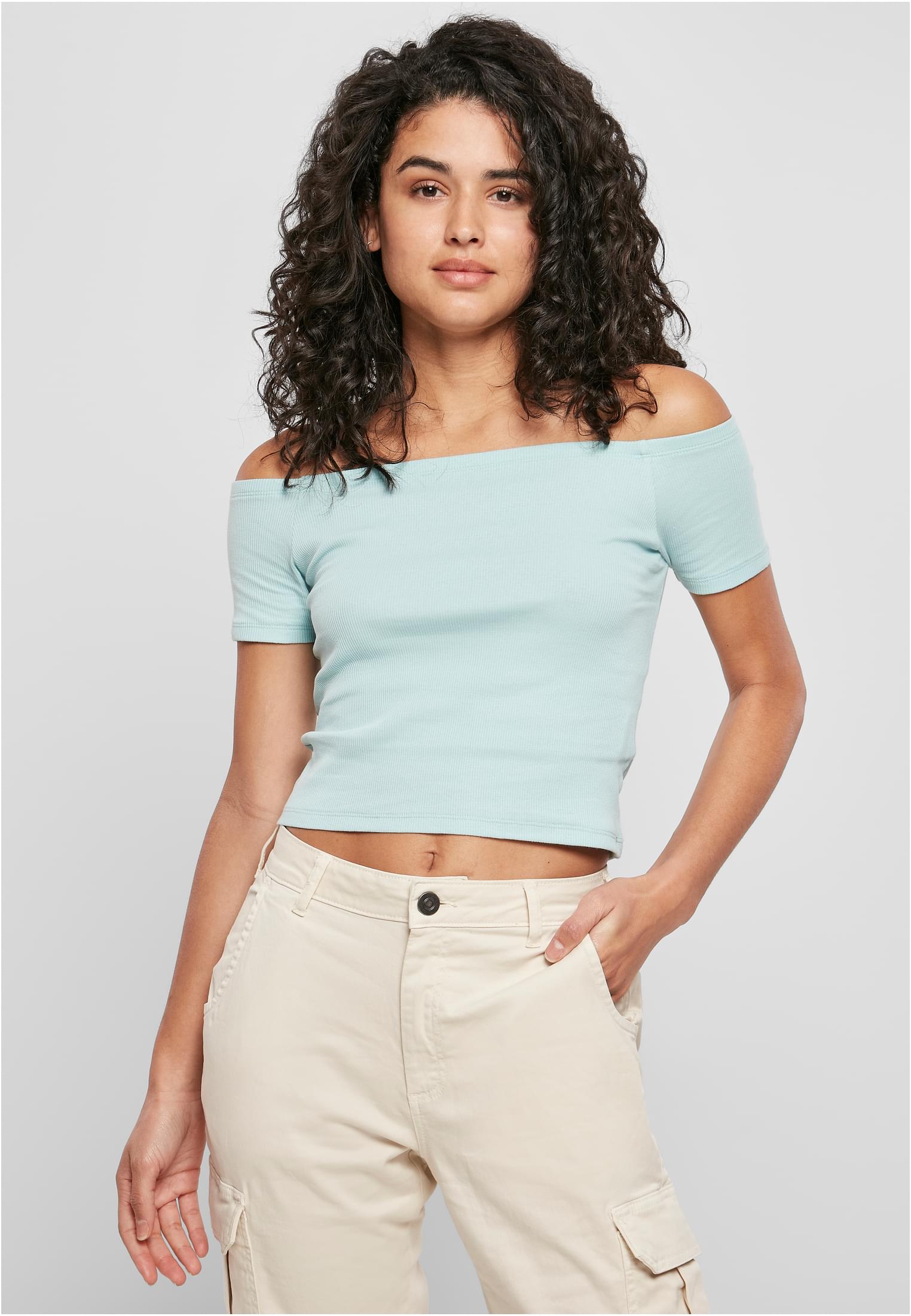 UC Off Shoulder Rib T-paita