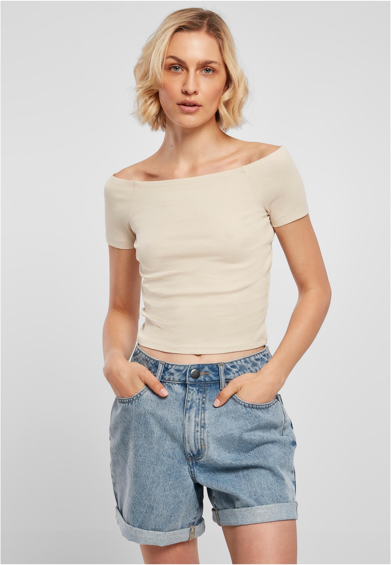 UC Off Shoulder Rib T-paita