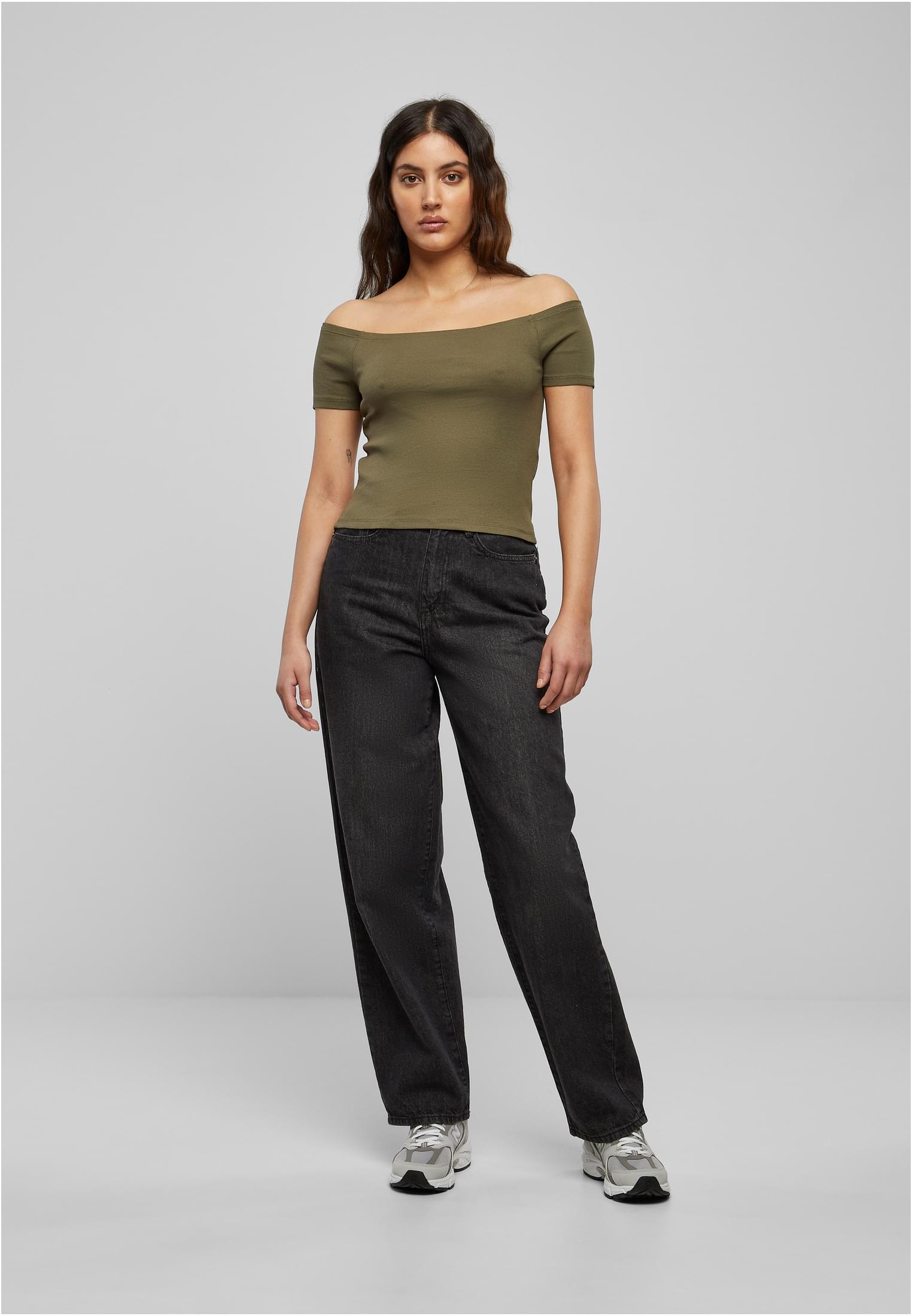 UC Off Shoulder Rib T-paita