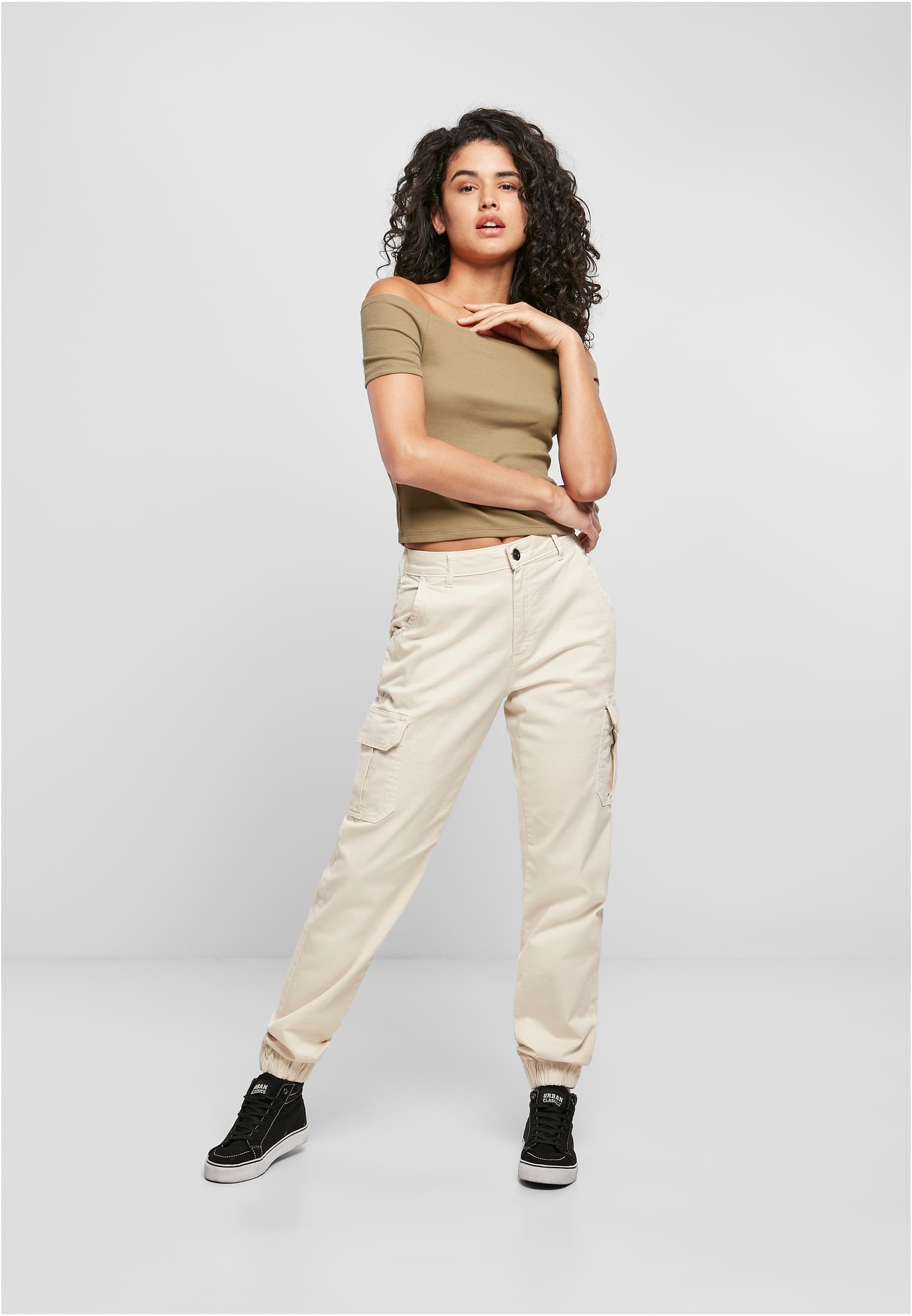 UC Off Shoulder Rib T-paita