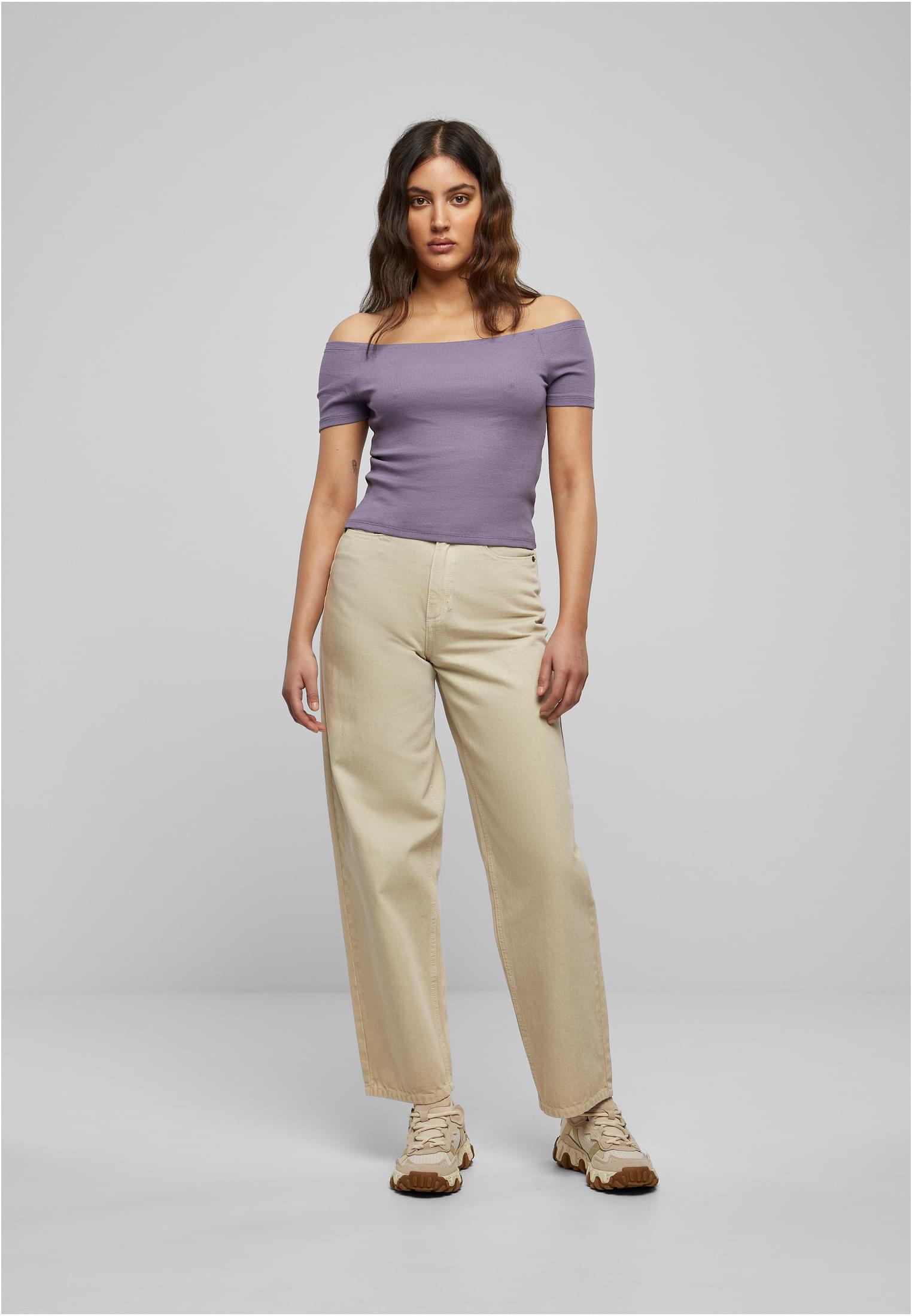 UC Off Shoulder Rib T-paita