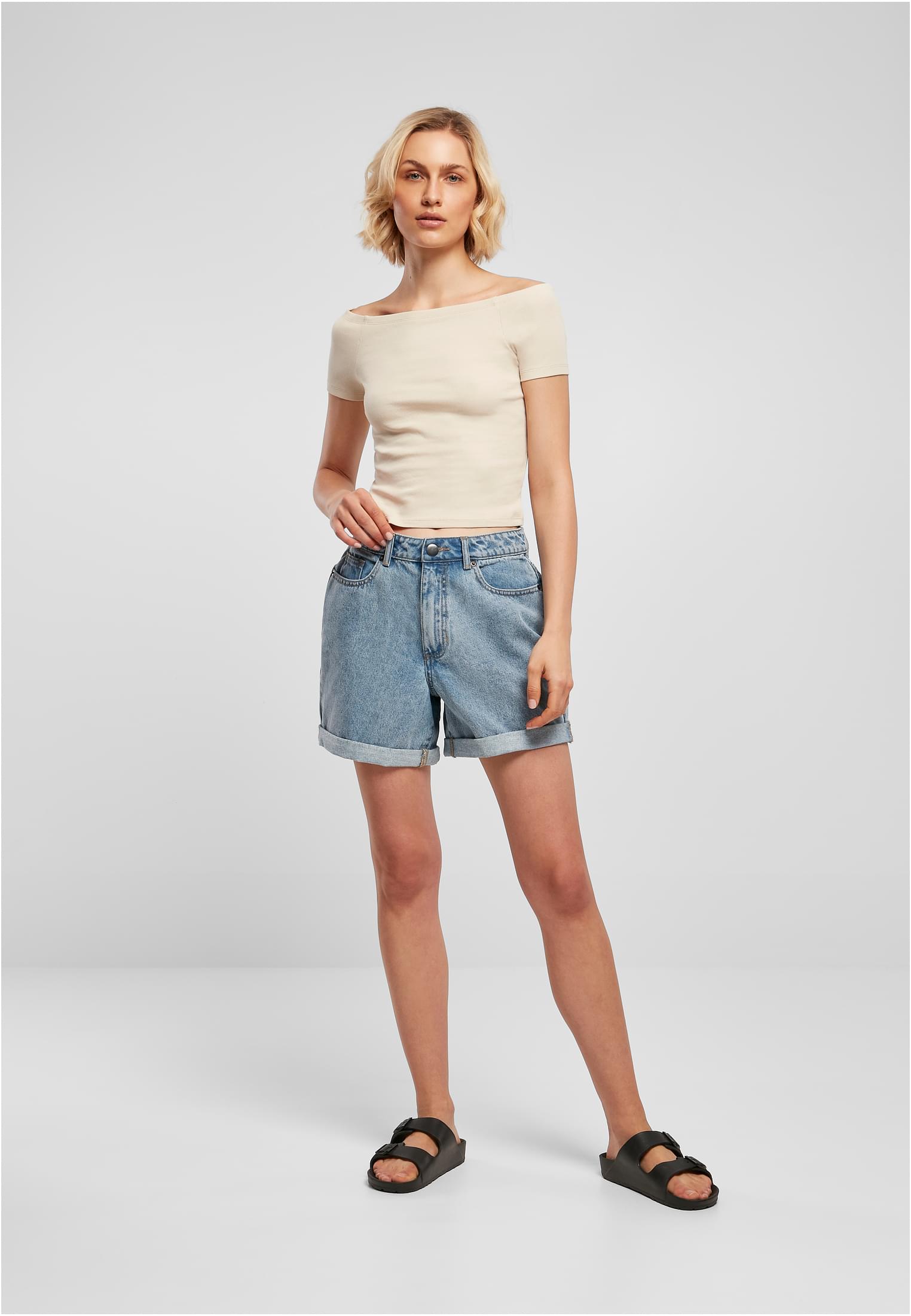 UC Off Shoulder Rib T-paita