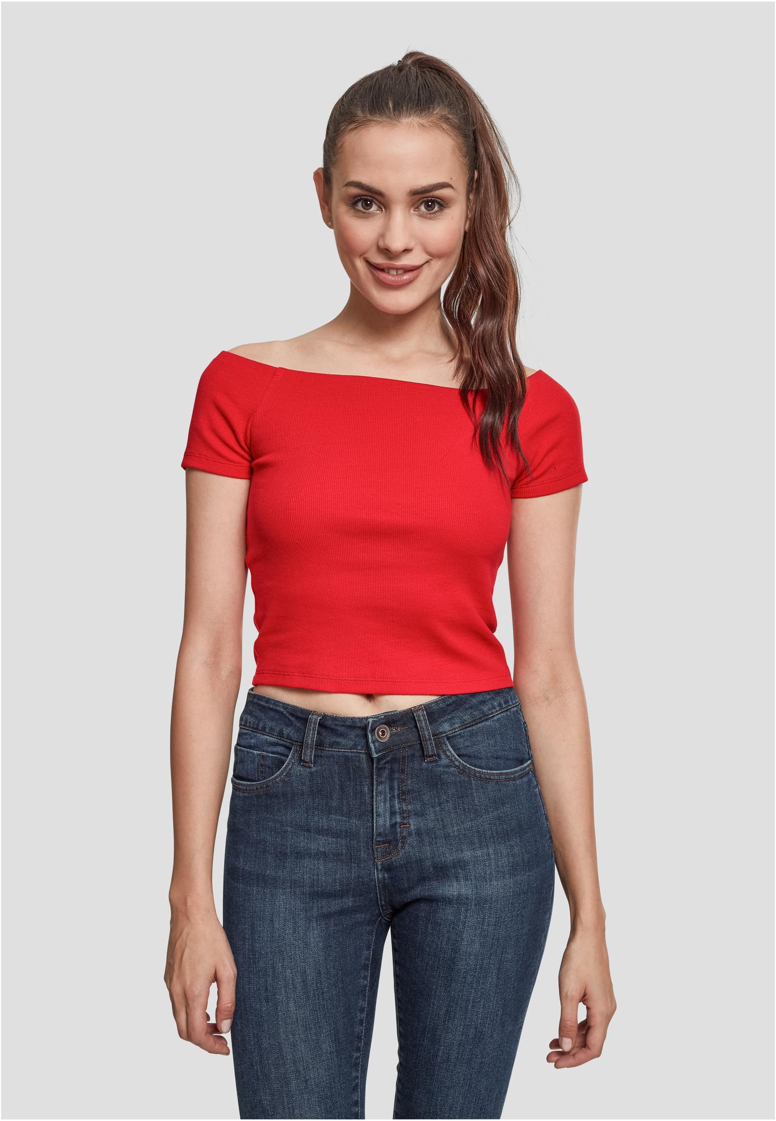 UC Off Shoulder Rib T-paita