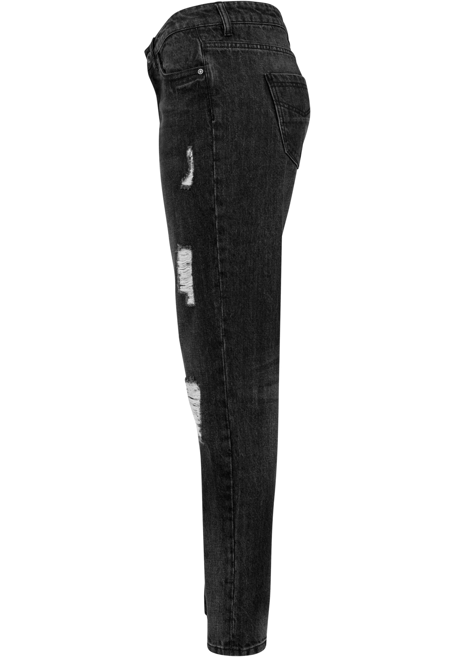 Pantaloni boyfriend in denim da donna, neri lavati, 29