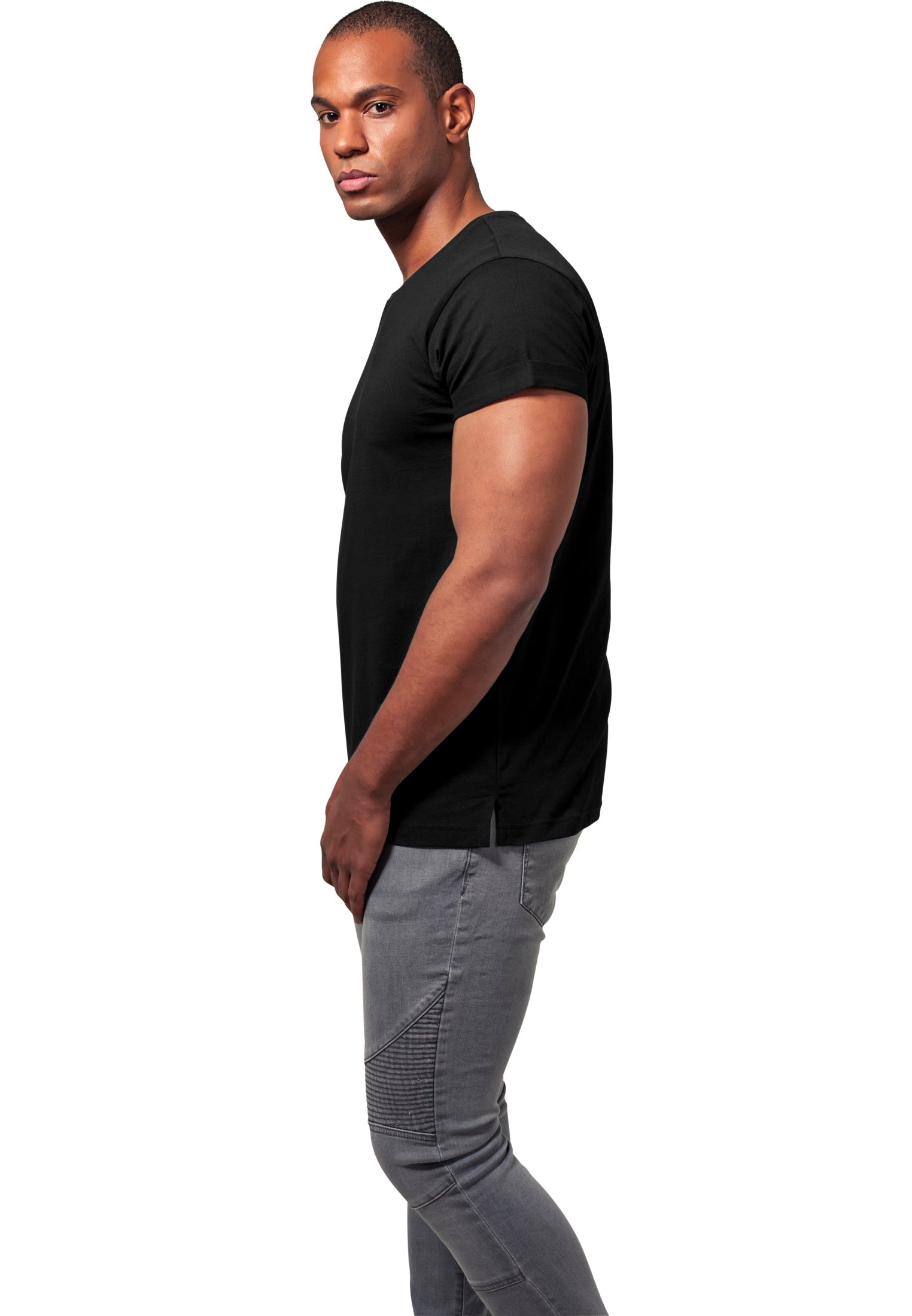 Maglietta con risvolto nera XXL