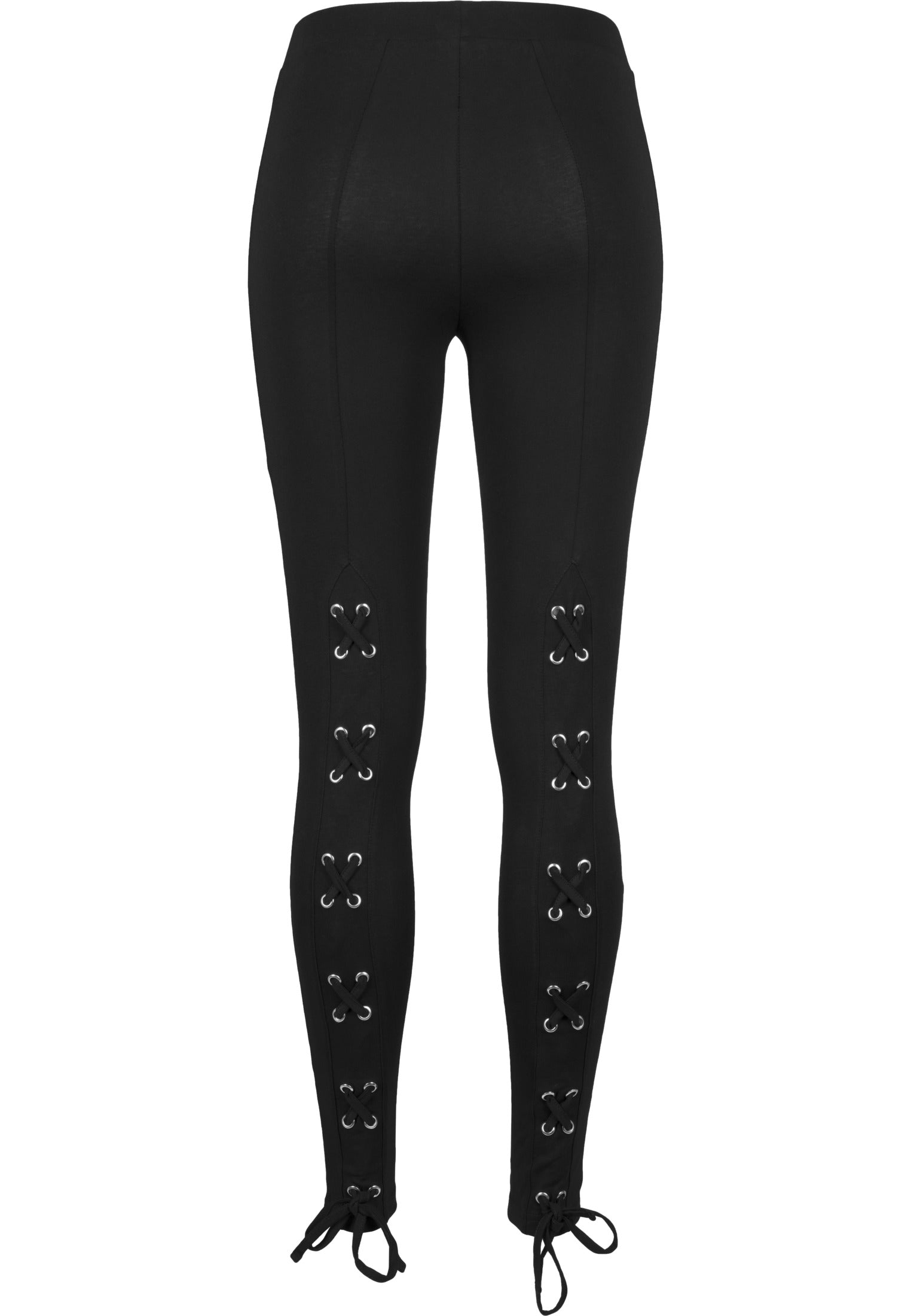 Leggings da donna con lacci sulla schiena neri XS