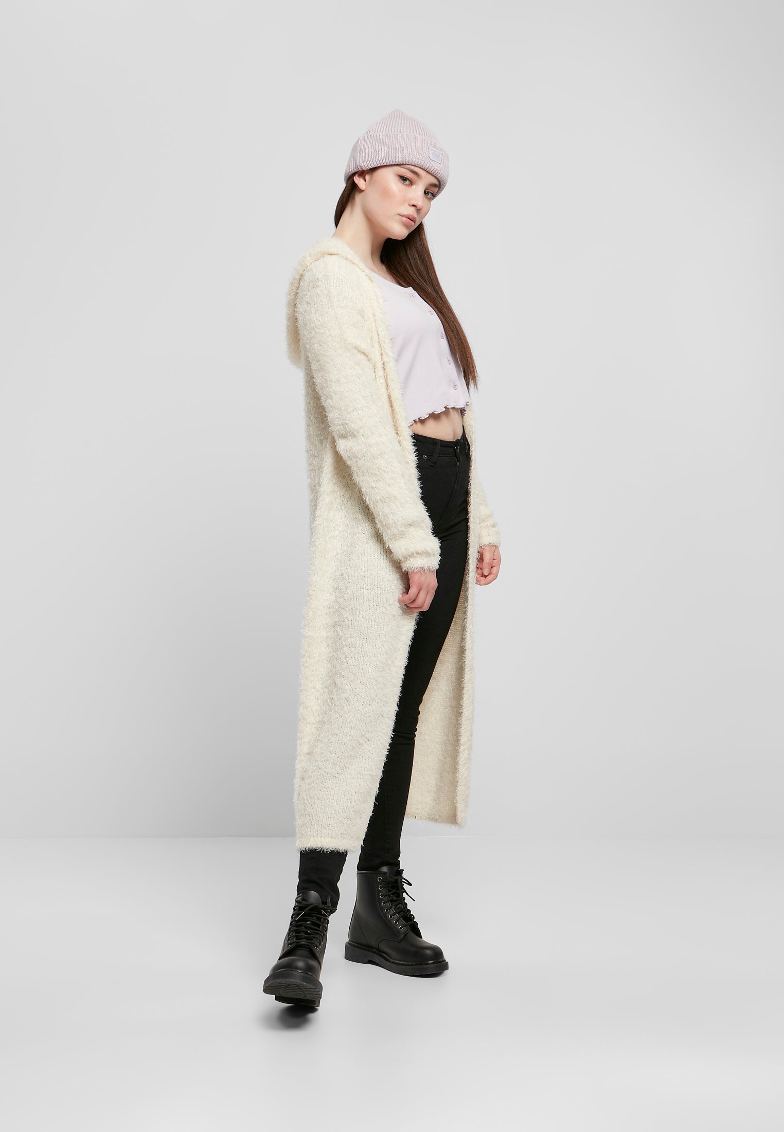 UC Hooded Feather Cardigan