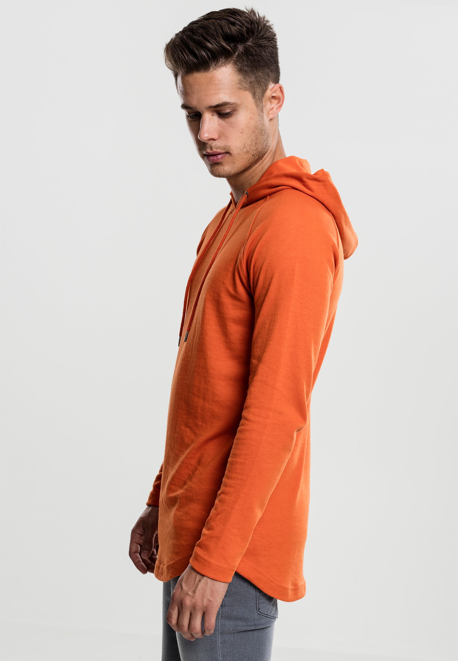 Sweat à capuche long en tissu éponge UC