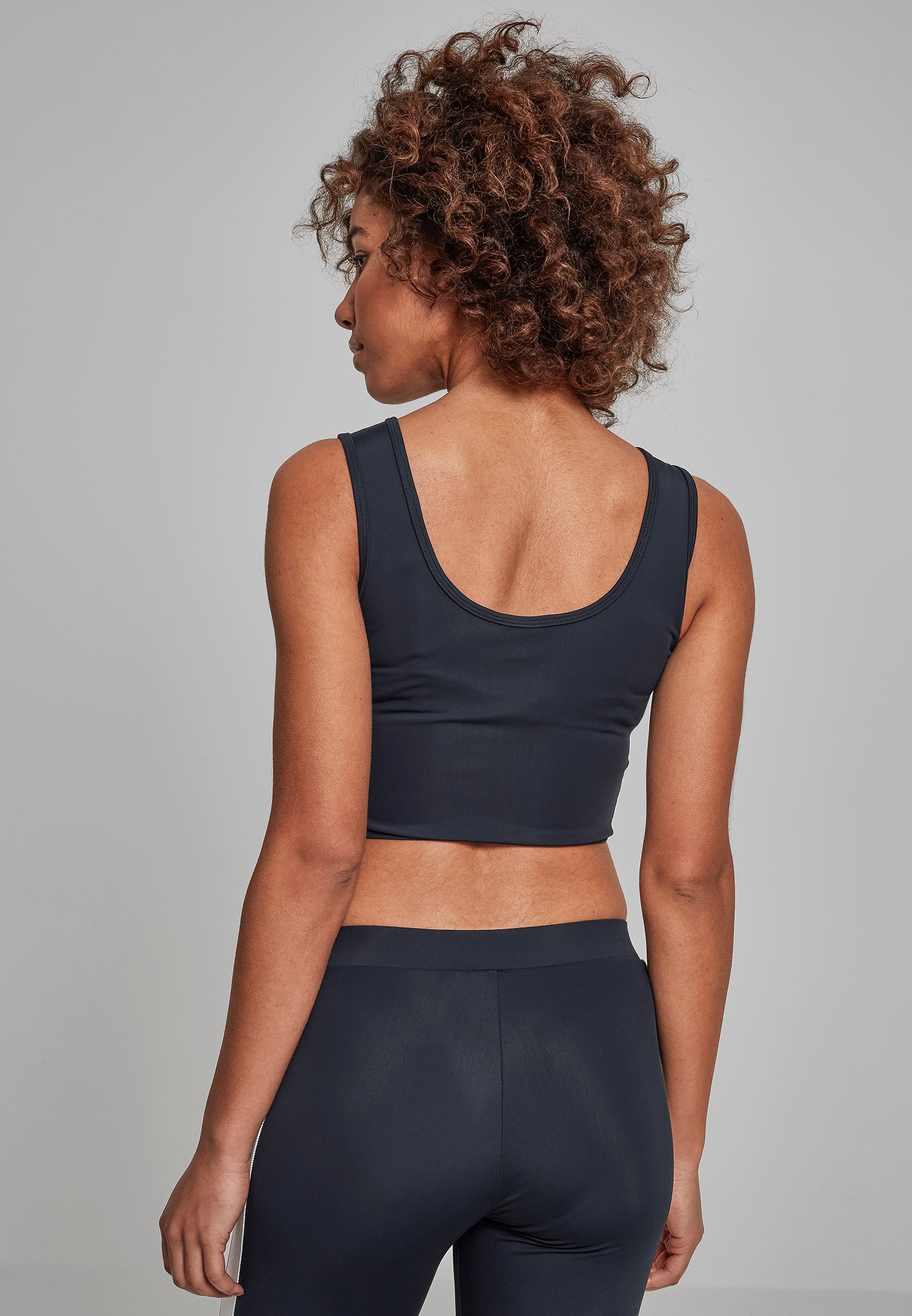 UC Side Stripe Cropped Zip Top