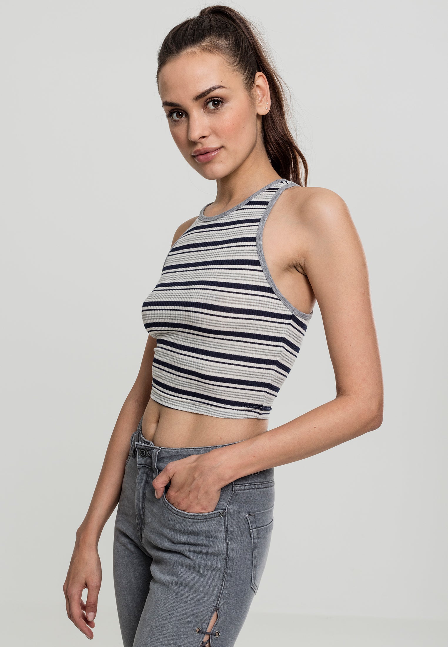 UC Rib Stripe Cropped Top