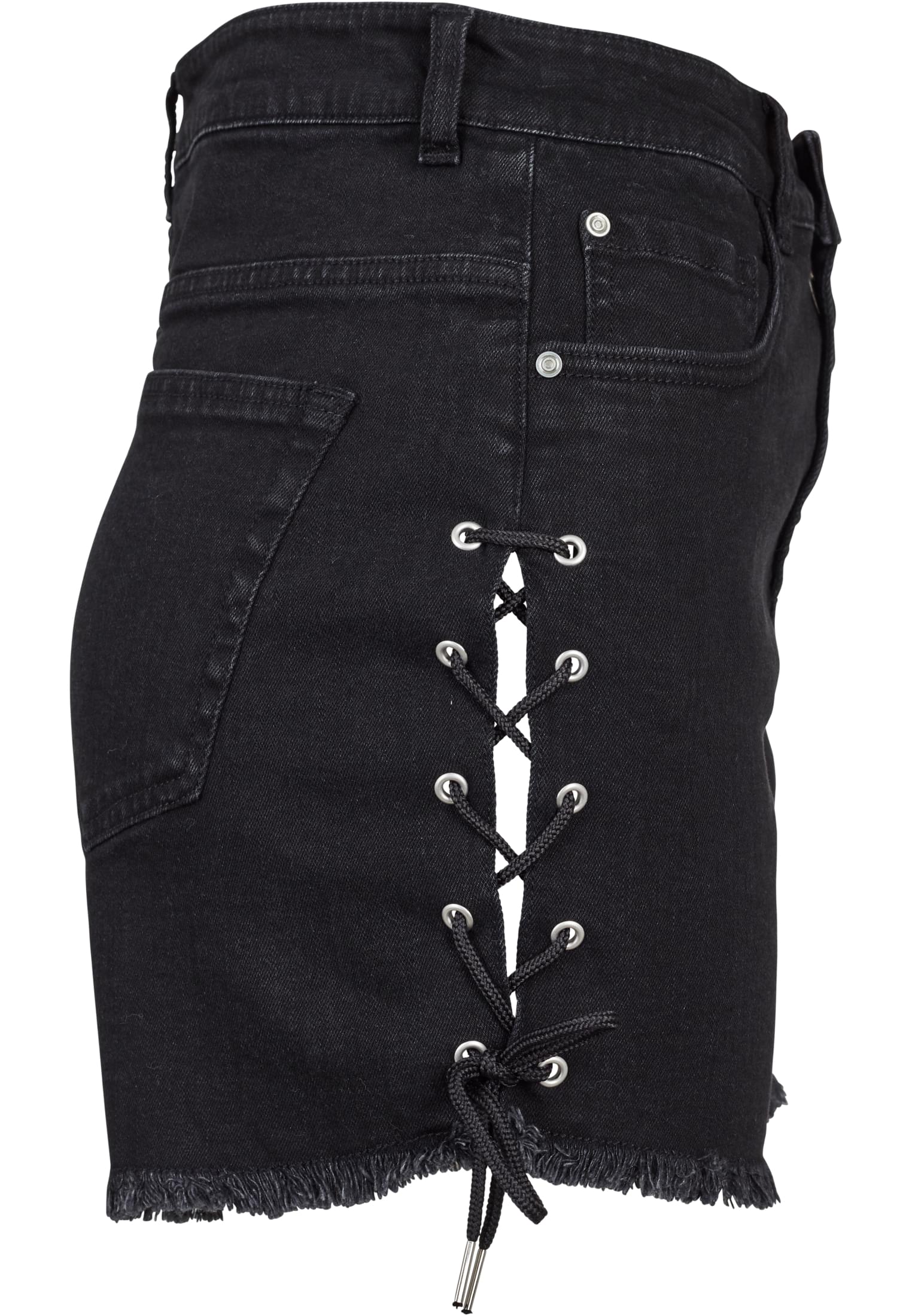 UC Highwaist Denim Lace Up Shorts