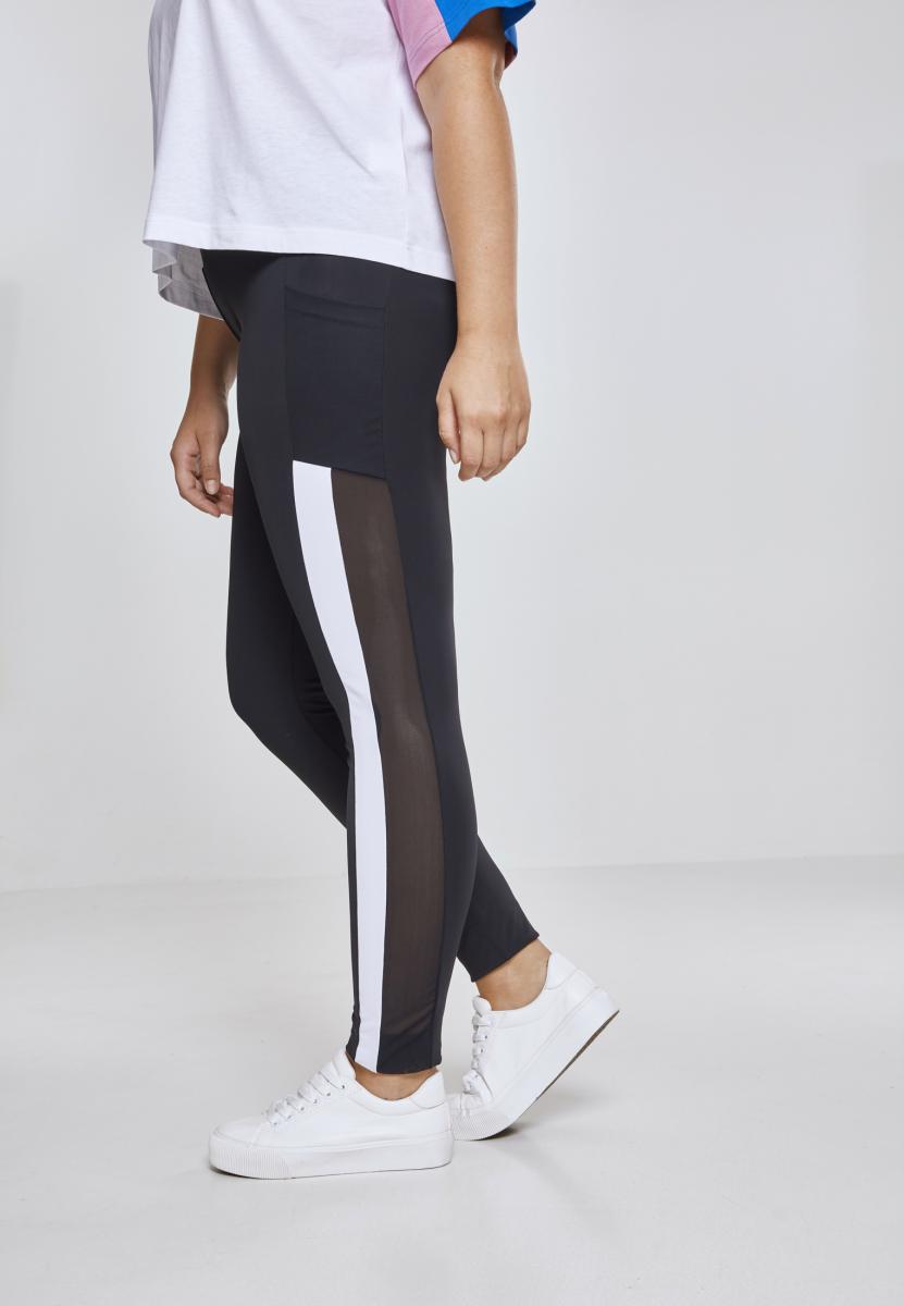 Leggings tascabili a righe in rete UC Tech