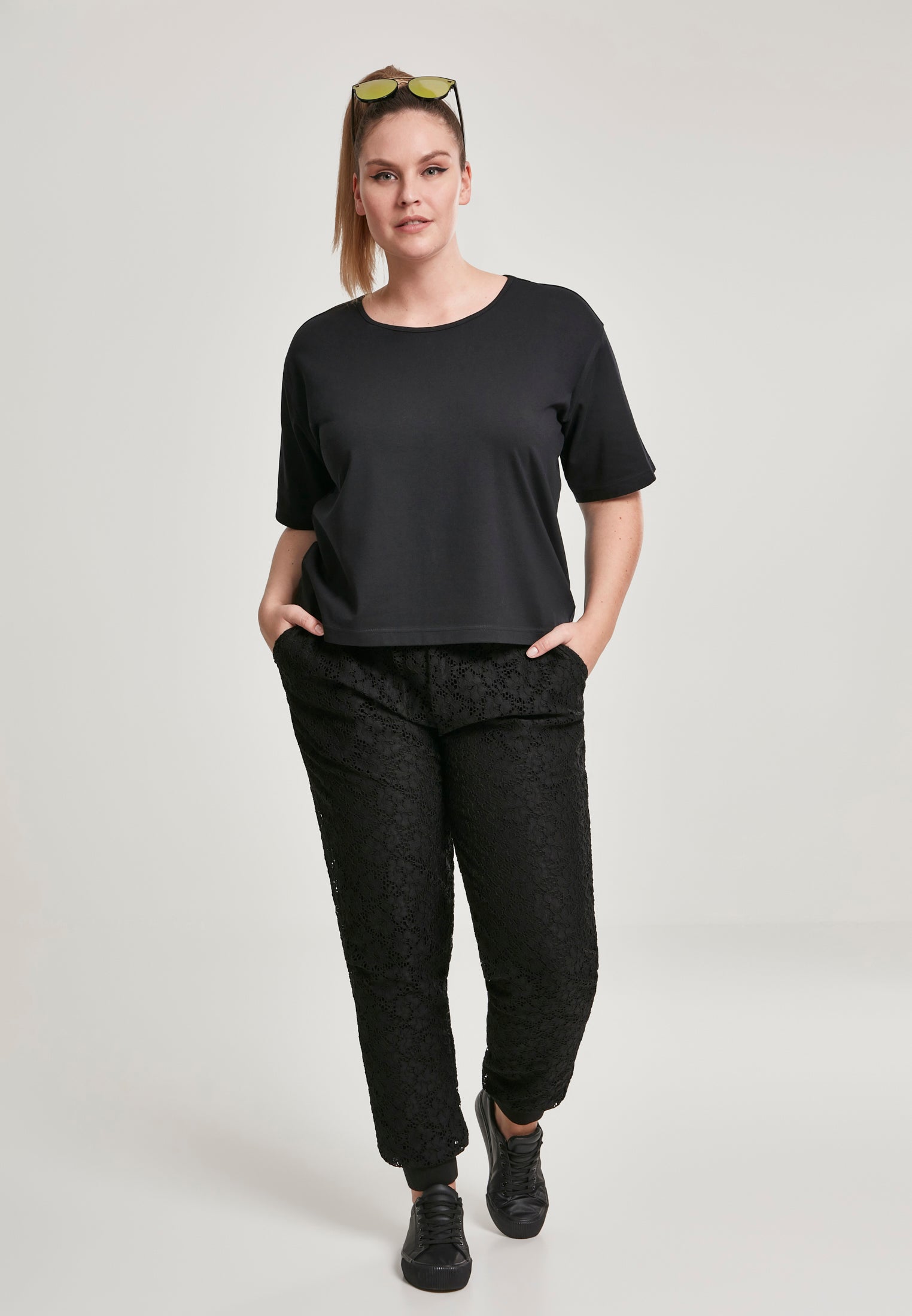 Pantaloni da jogging in maglia di pizzo UC