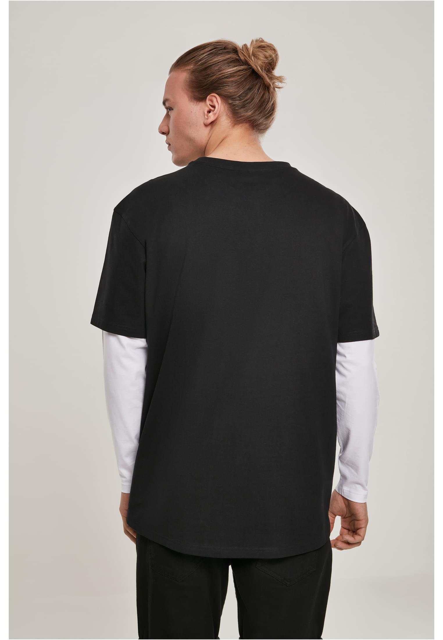 Oversized Shaped Double Layer LS Tee schwarz/weiß XXL