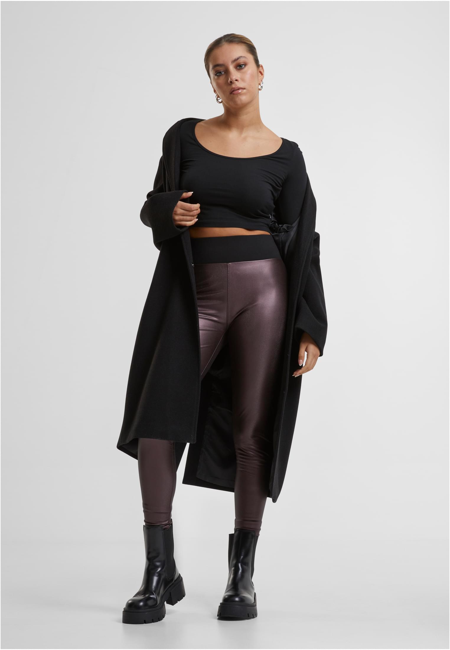 Leggings a vita alta in similpelle UC