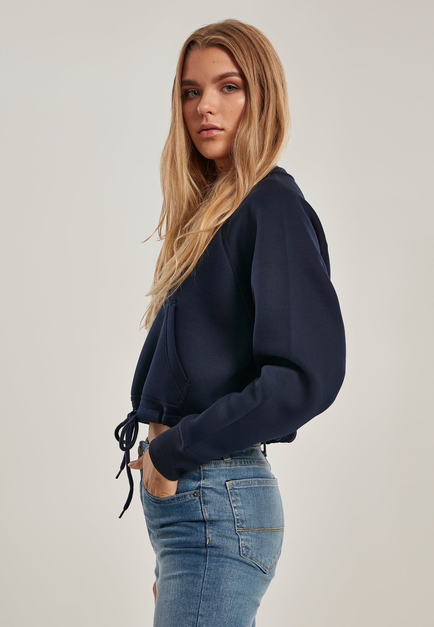 Damskie krótkie spodenki typu raglan oversize z okrągłym dekoltem midnight navy XXL