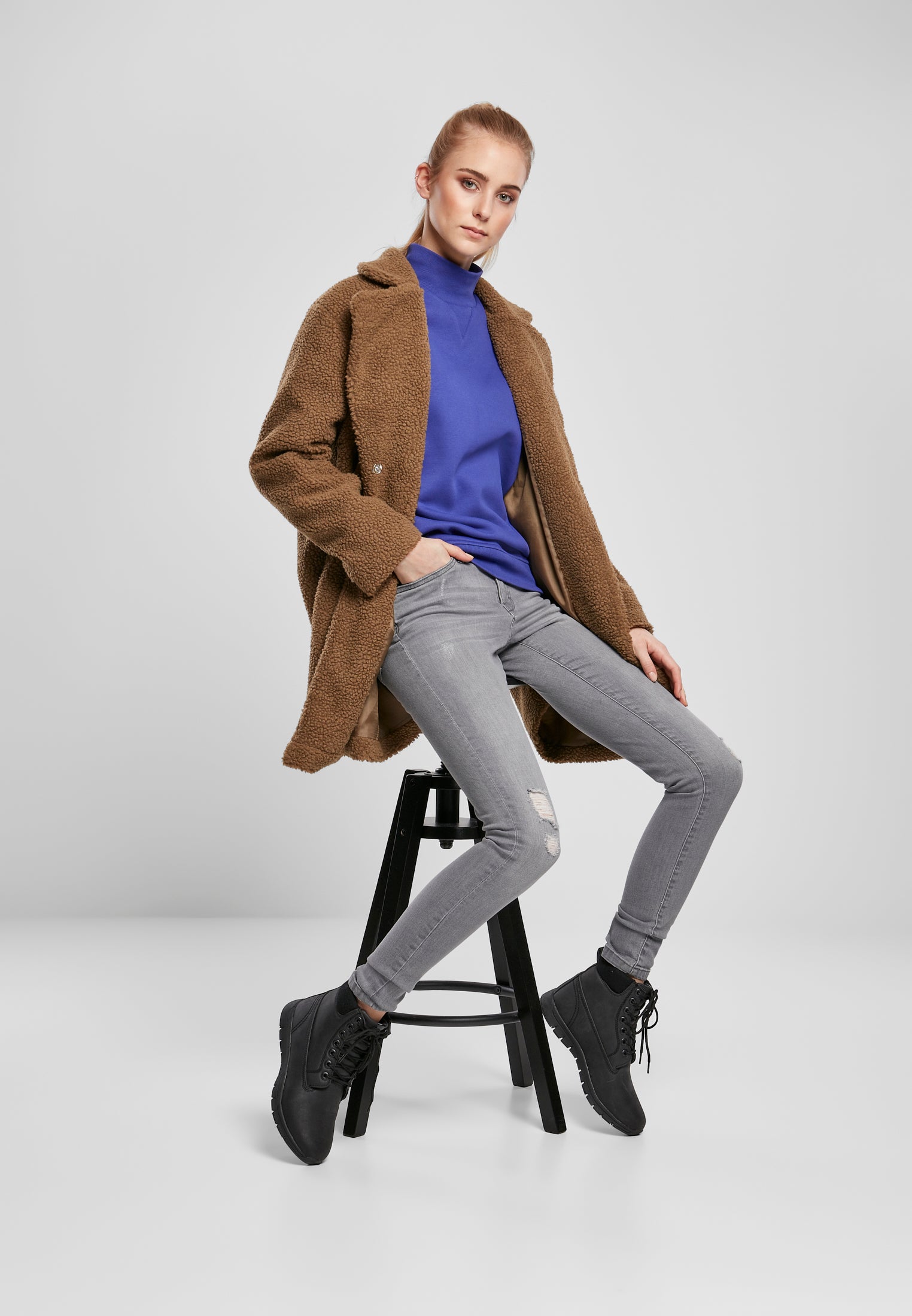 Cappotto oversize in sherpa UC