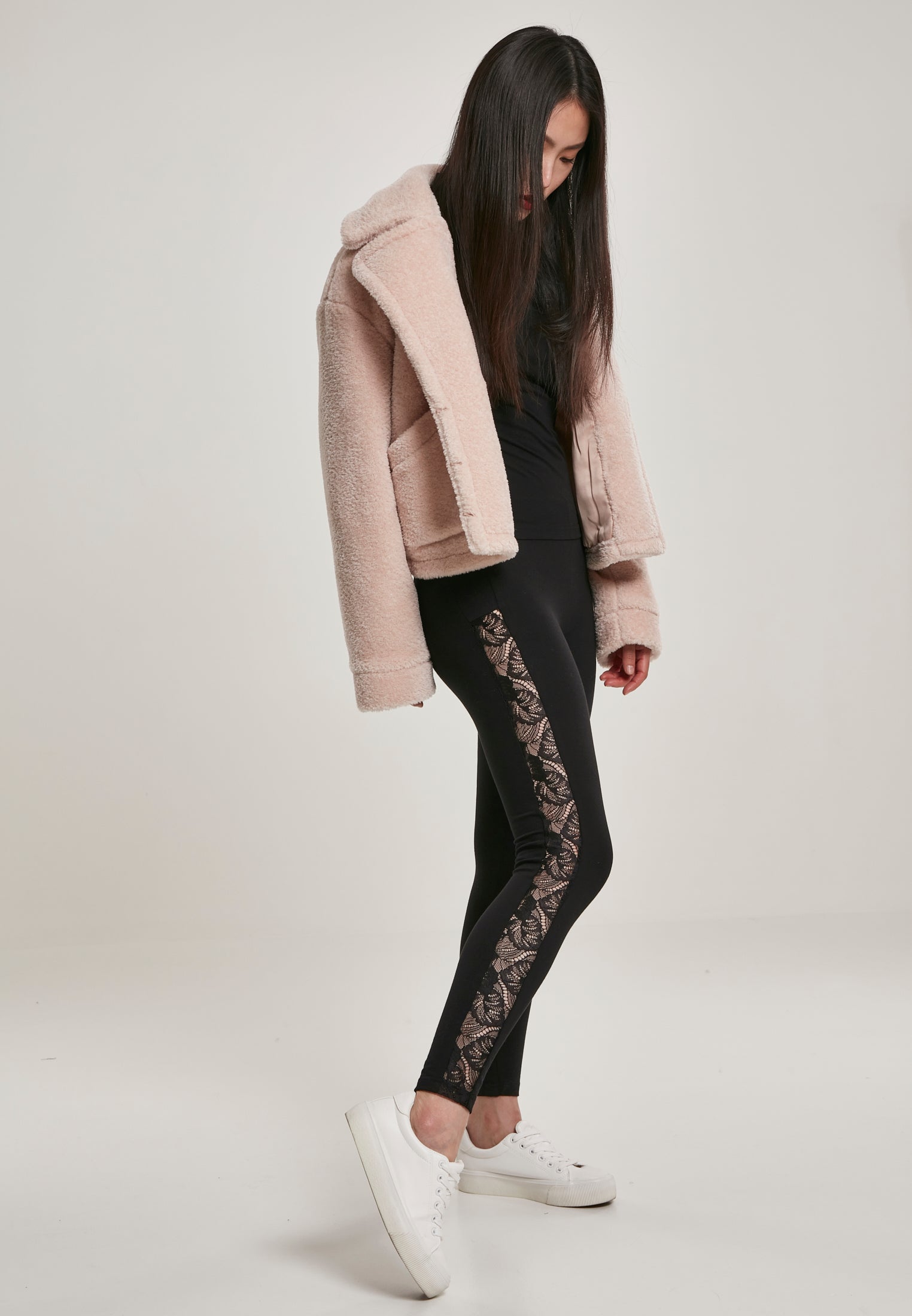 Leggings a righe in pizzo UC