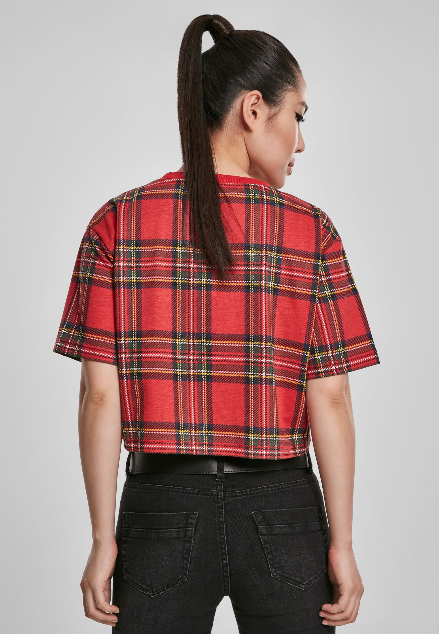 Tričko UC AOP Tartan s krátkým oversized vzorem