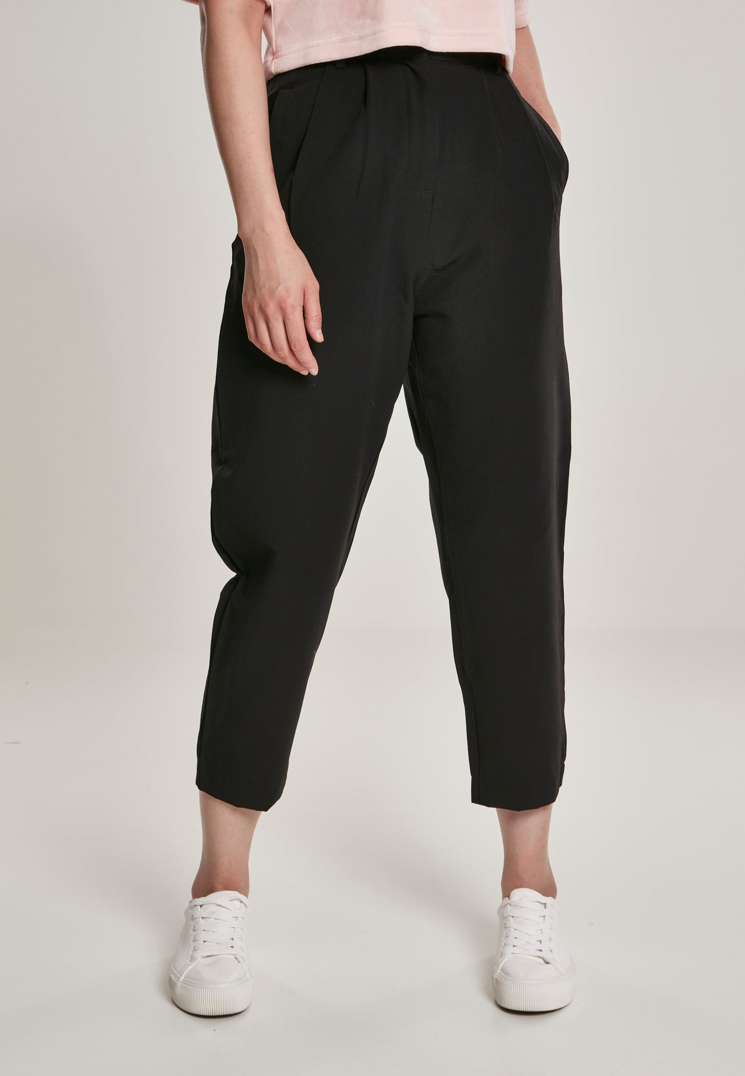 Pantaloni corti a vita alta da donna neri XS