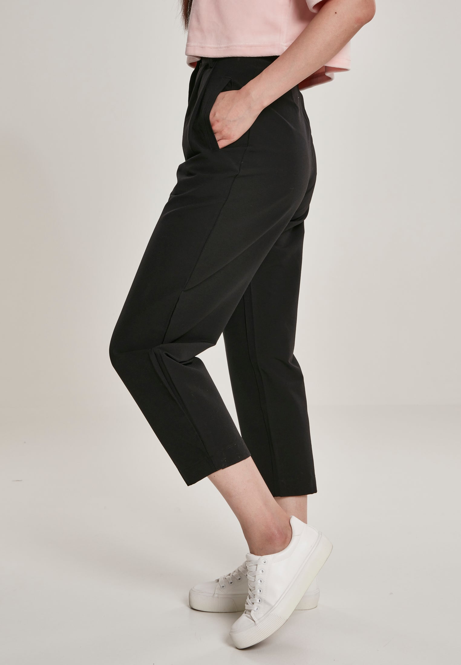 Pantaloni corti a vita alta da donna neri XS