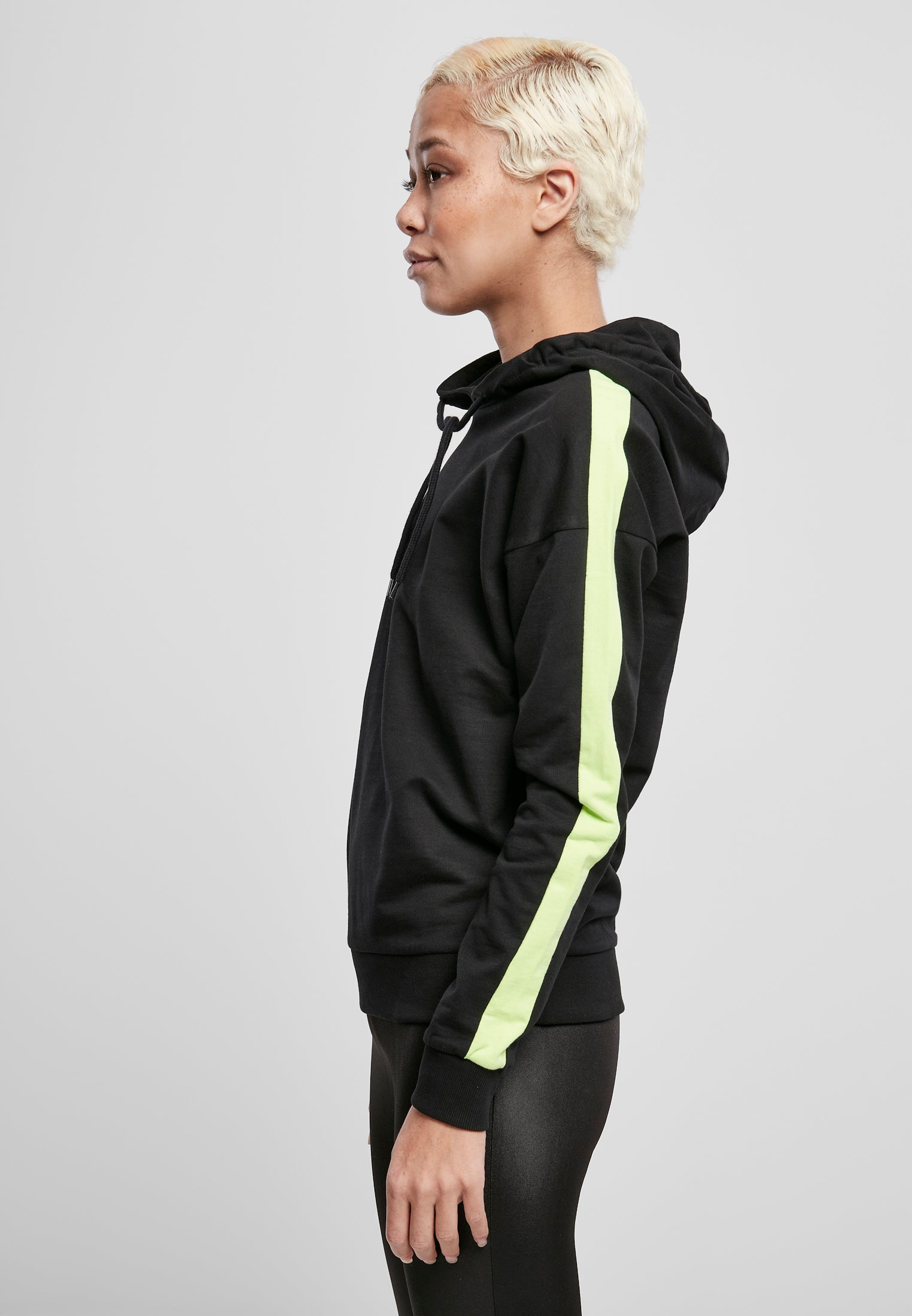 Felpa con cappuccio a righe sulle spalle UC Neon