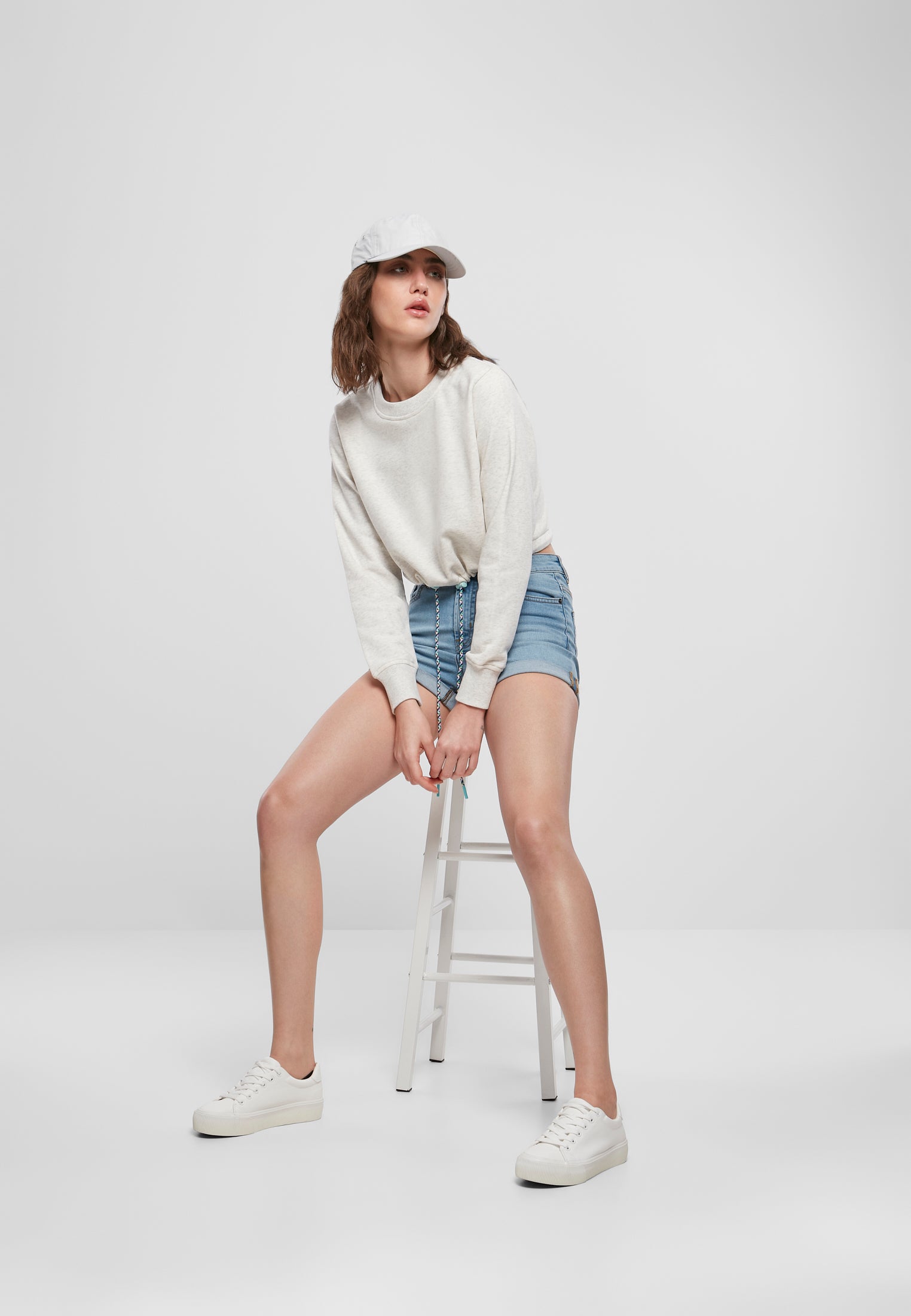 UC Ladies Oversized Cropped Crewneck