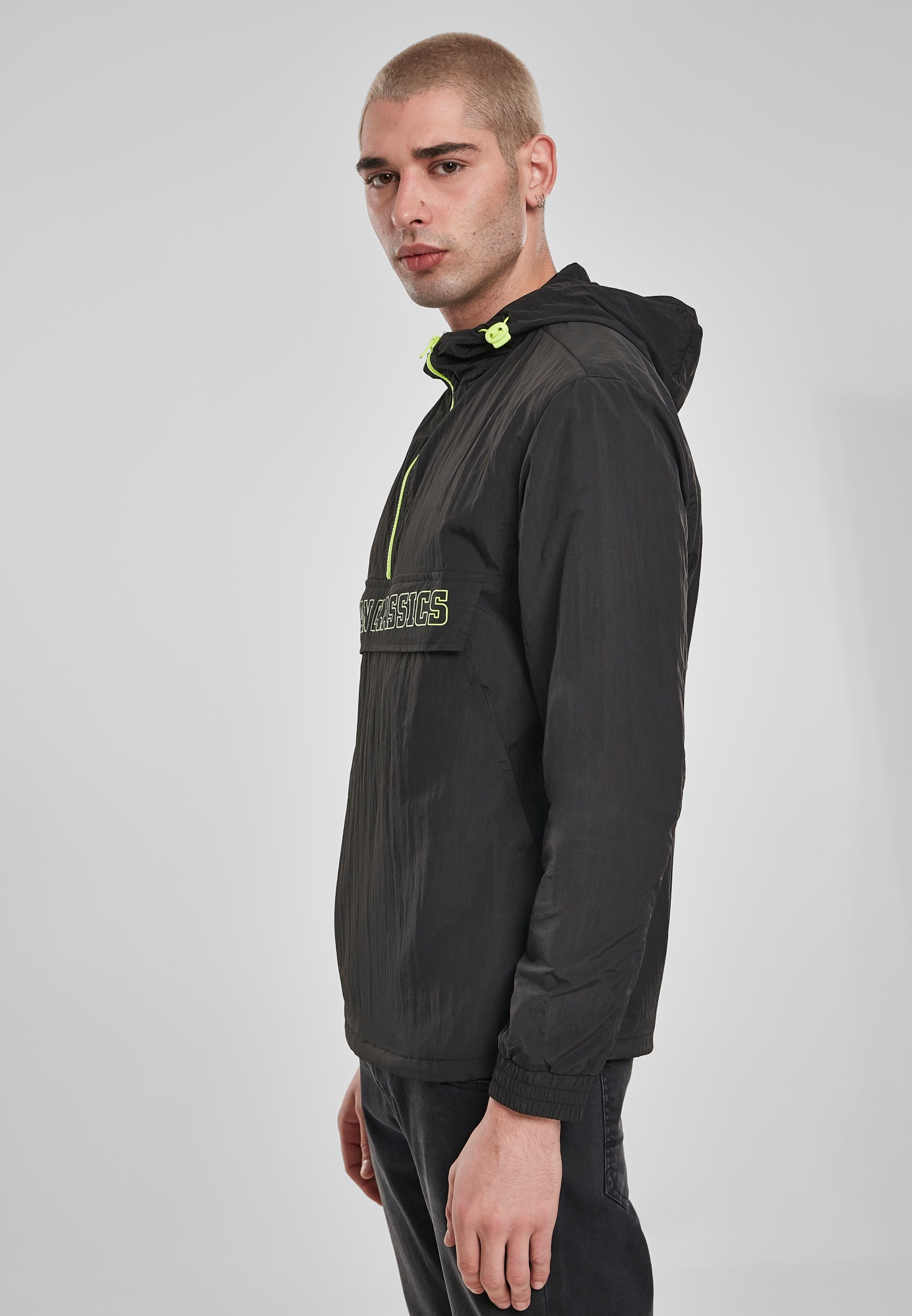 Giacca a contrasto nera/elettrico lime XXL