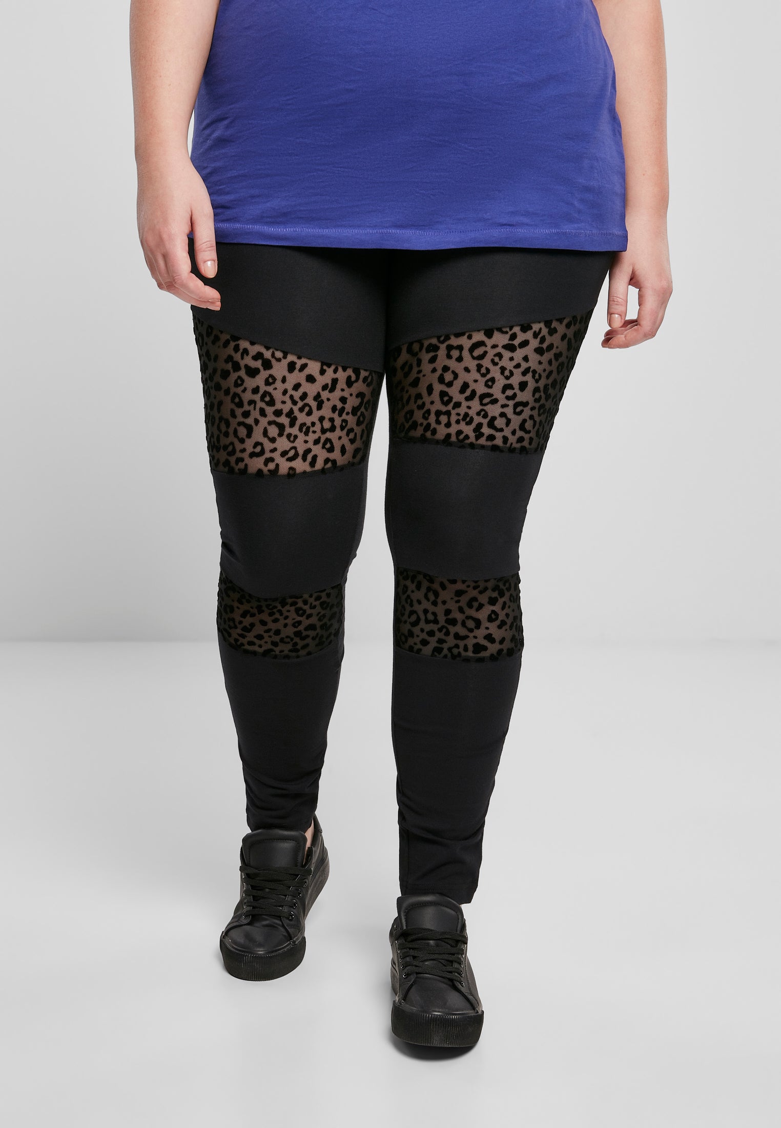 Leggings con inserti in pizzo floccato UC