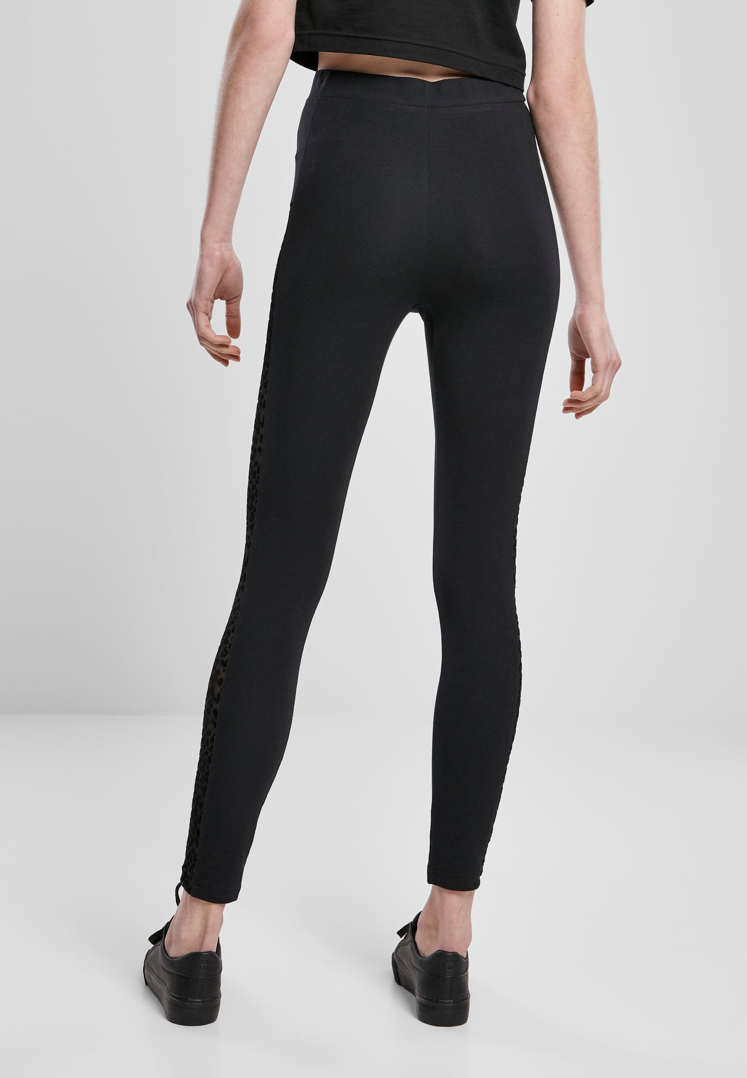 Leggings a righe in pizzo floccato UC