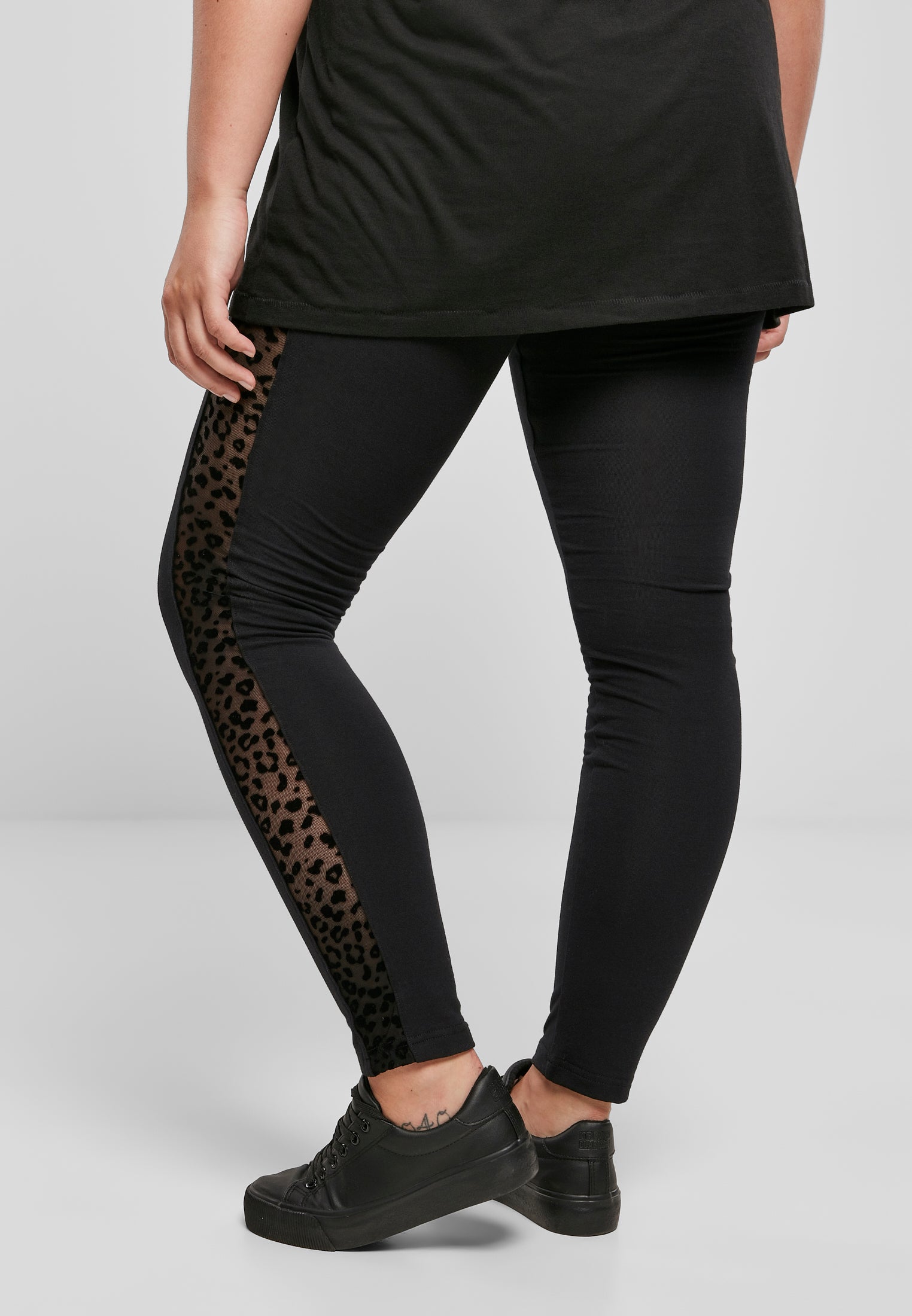 Leggings a righe in pizzo floccato UC