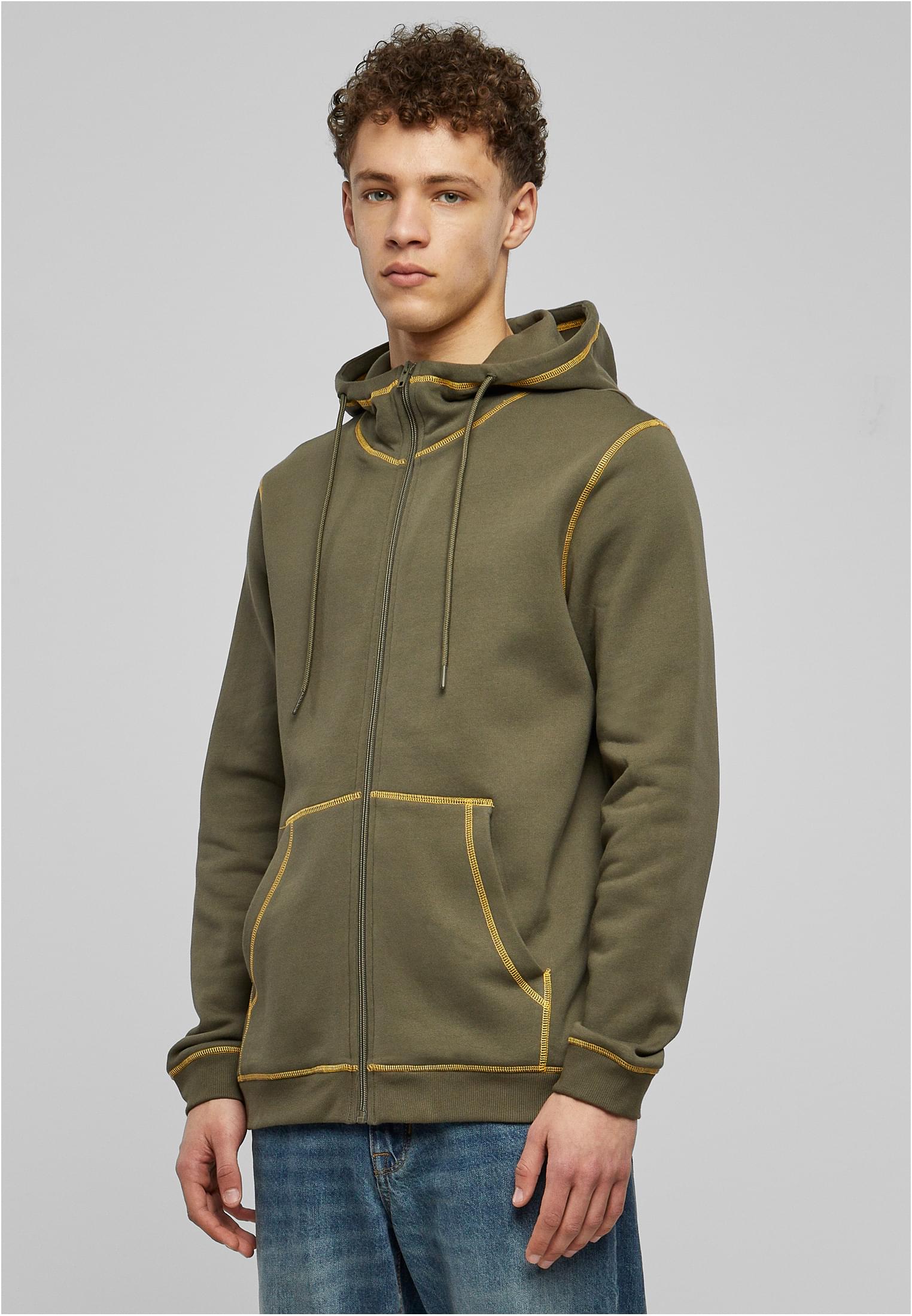 UC Organic Contrast Flatlock Stitched Zip Hoody
