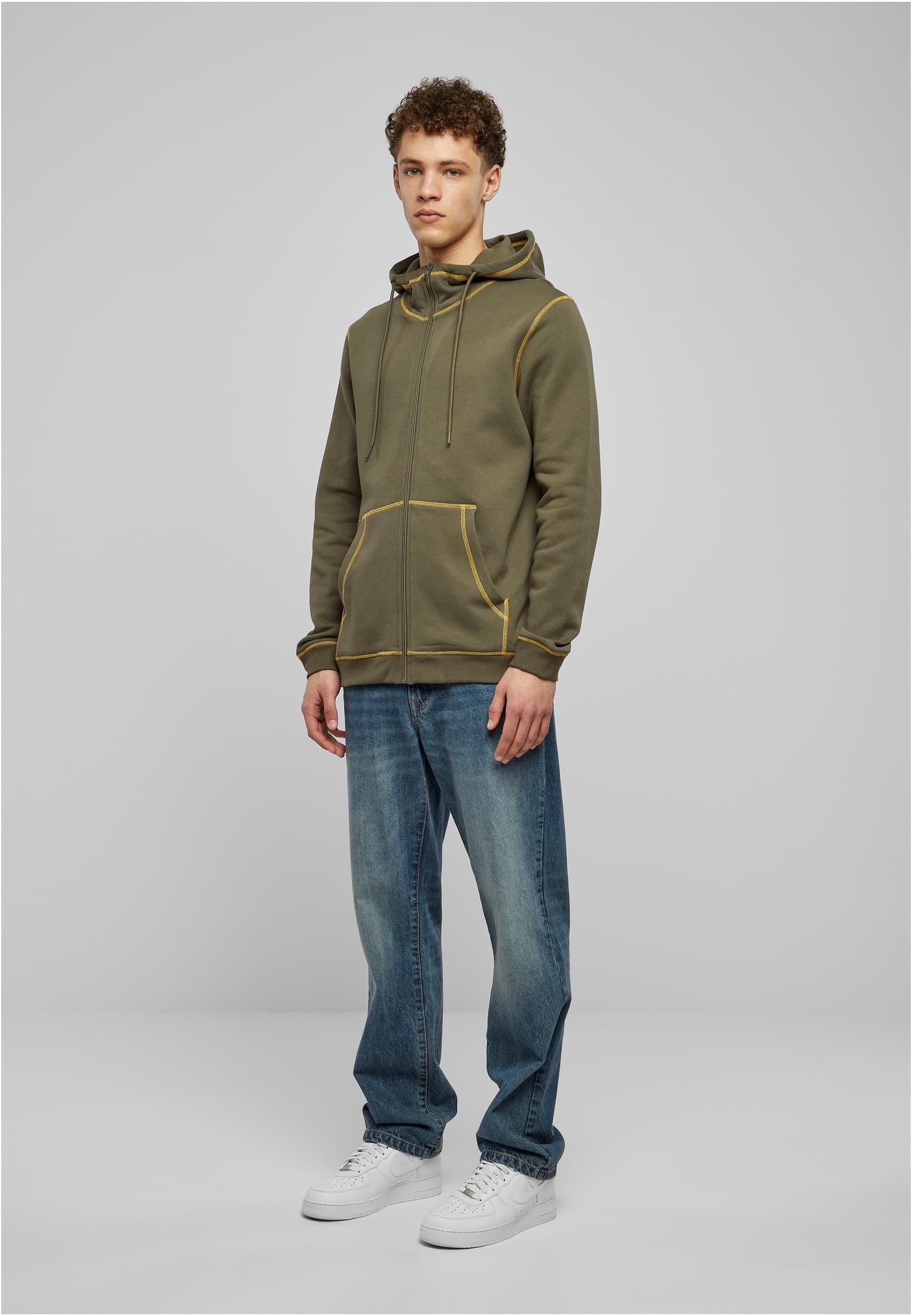 UC Organic Contrast Flatlock Stitched Zip Hoody