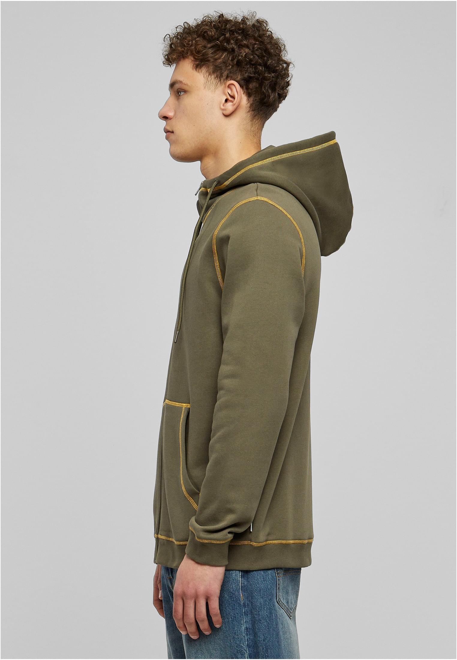 UC Organic Contrast Flatlock Stitched Zip Hoody