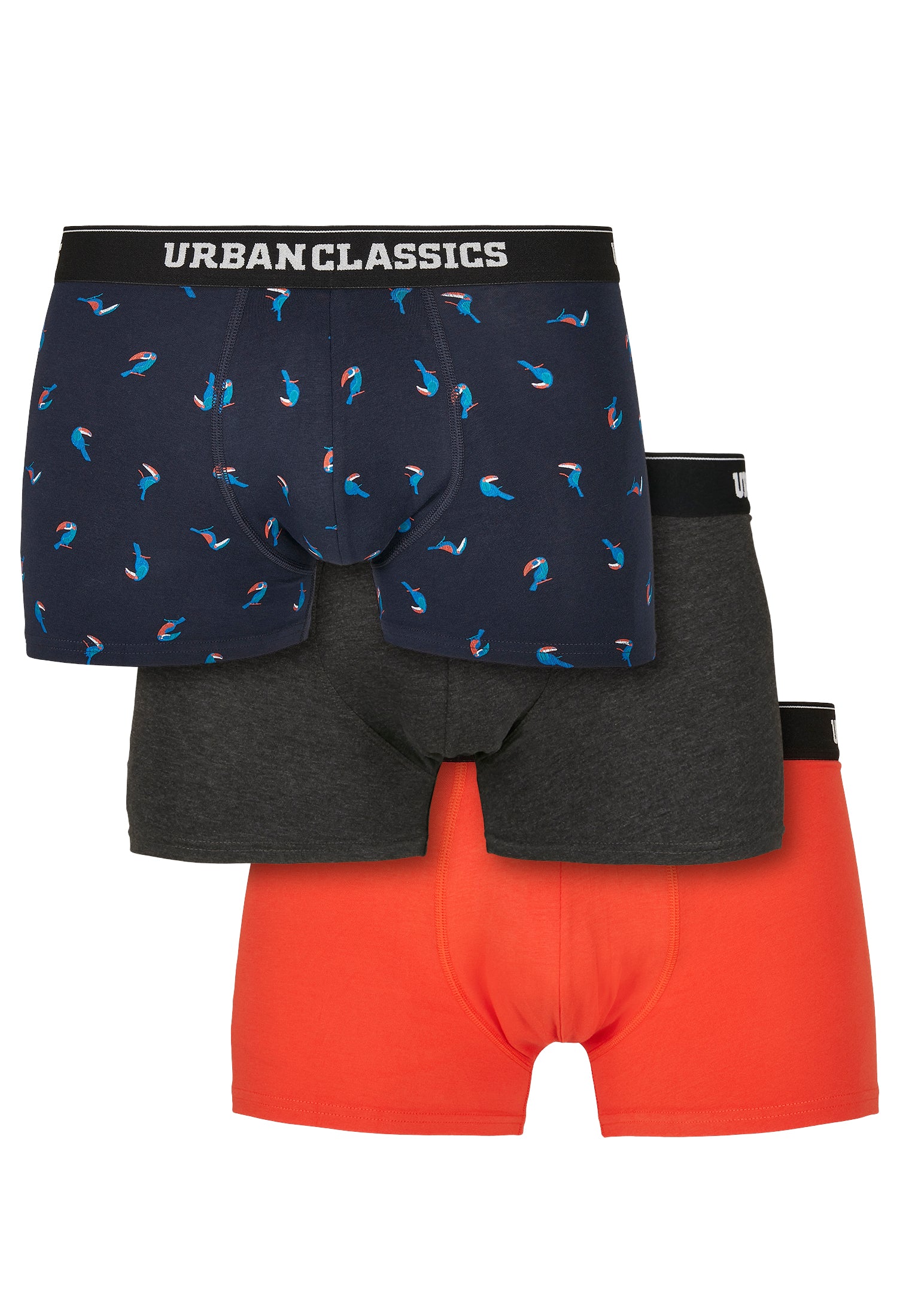 Boxer Shorts 3-Pack uccello aop + boxer arancione + cha XXL